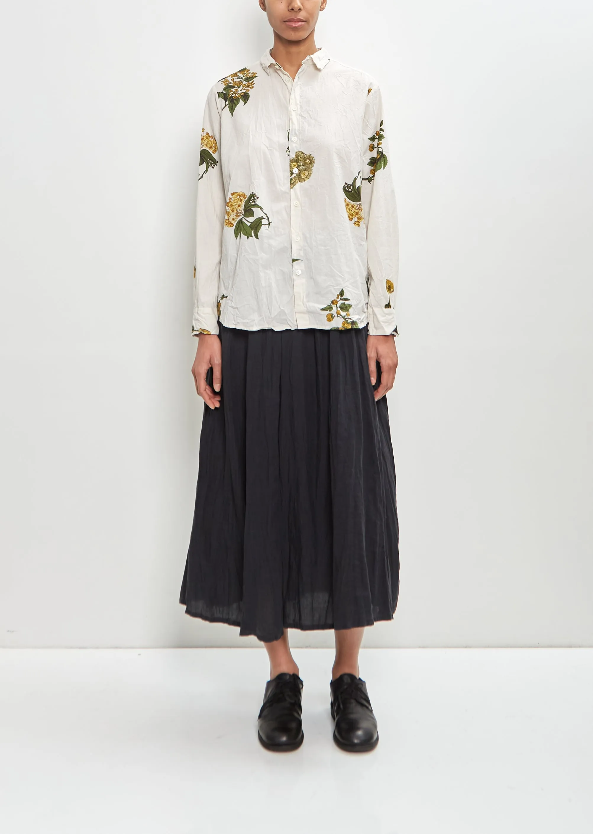 Cotton Summer Botanical Print Blouse — Ivory sold by La Garconne product image thumbnail 5