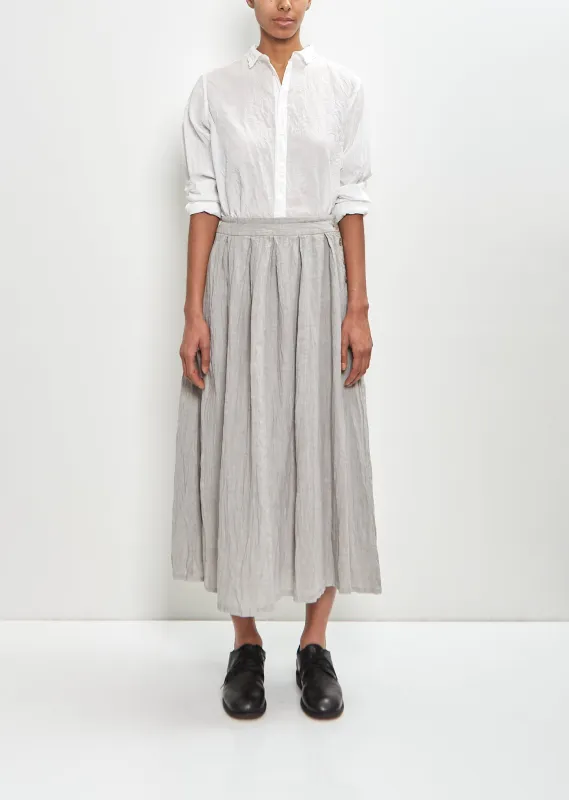 French Linen Box Pleat Skirt — Grey made by Pas de Calais