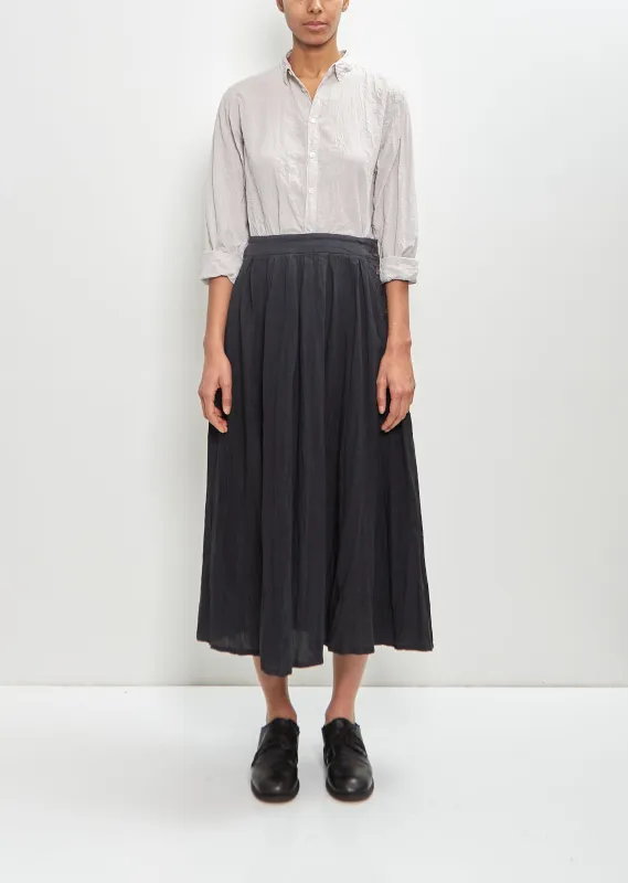 French Linen Box Pleat Skirt — Black made by Pas de Calais
