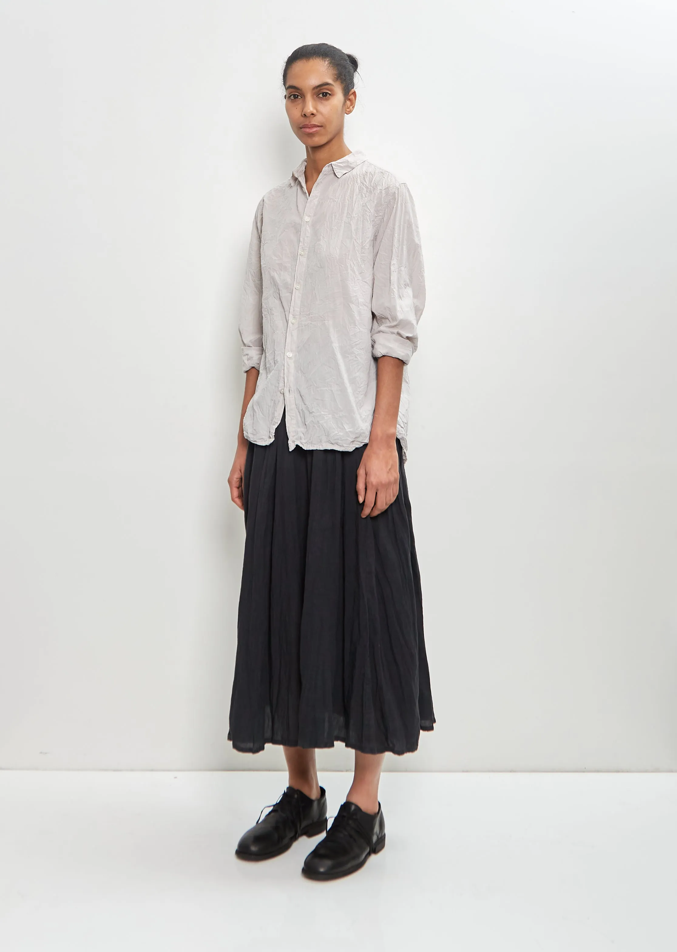 French Linen Box Pleat Skirt — Black sold by La Garconne product image thumbnail 4