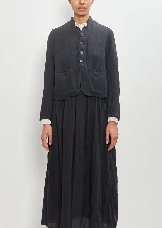 French Linen Short Jacket — Black sold by La Garconne