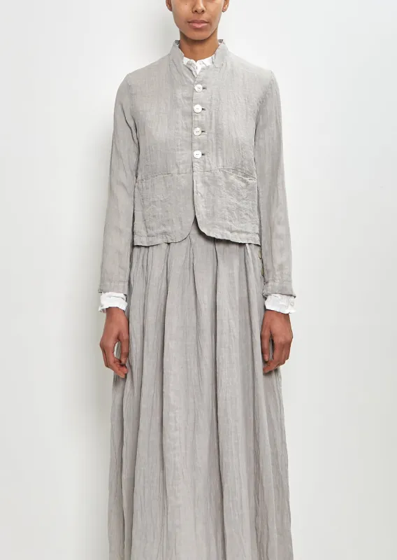 French Linen Short Jacket  — Grey sold by La Garconne