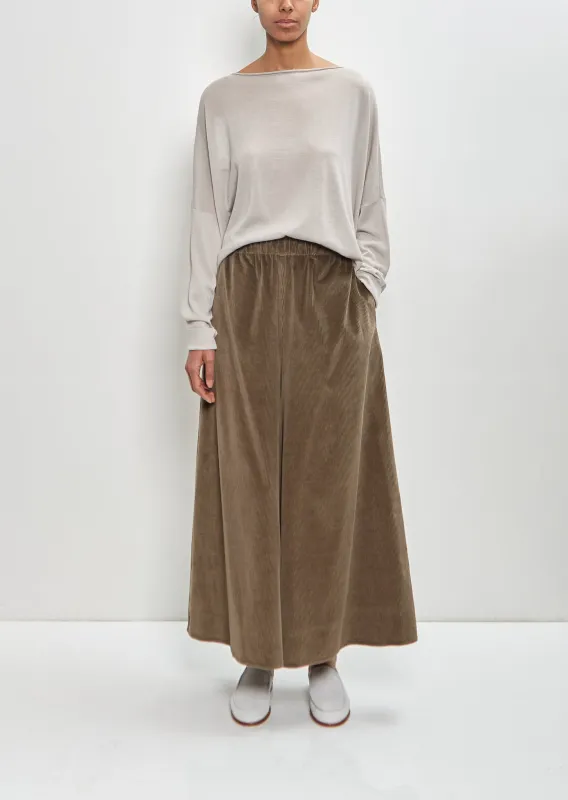 Cotton Silk Corduroy Gaucho Pants — Military sold by La Garconne