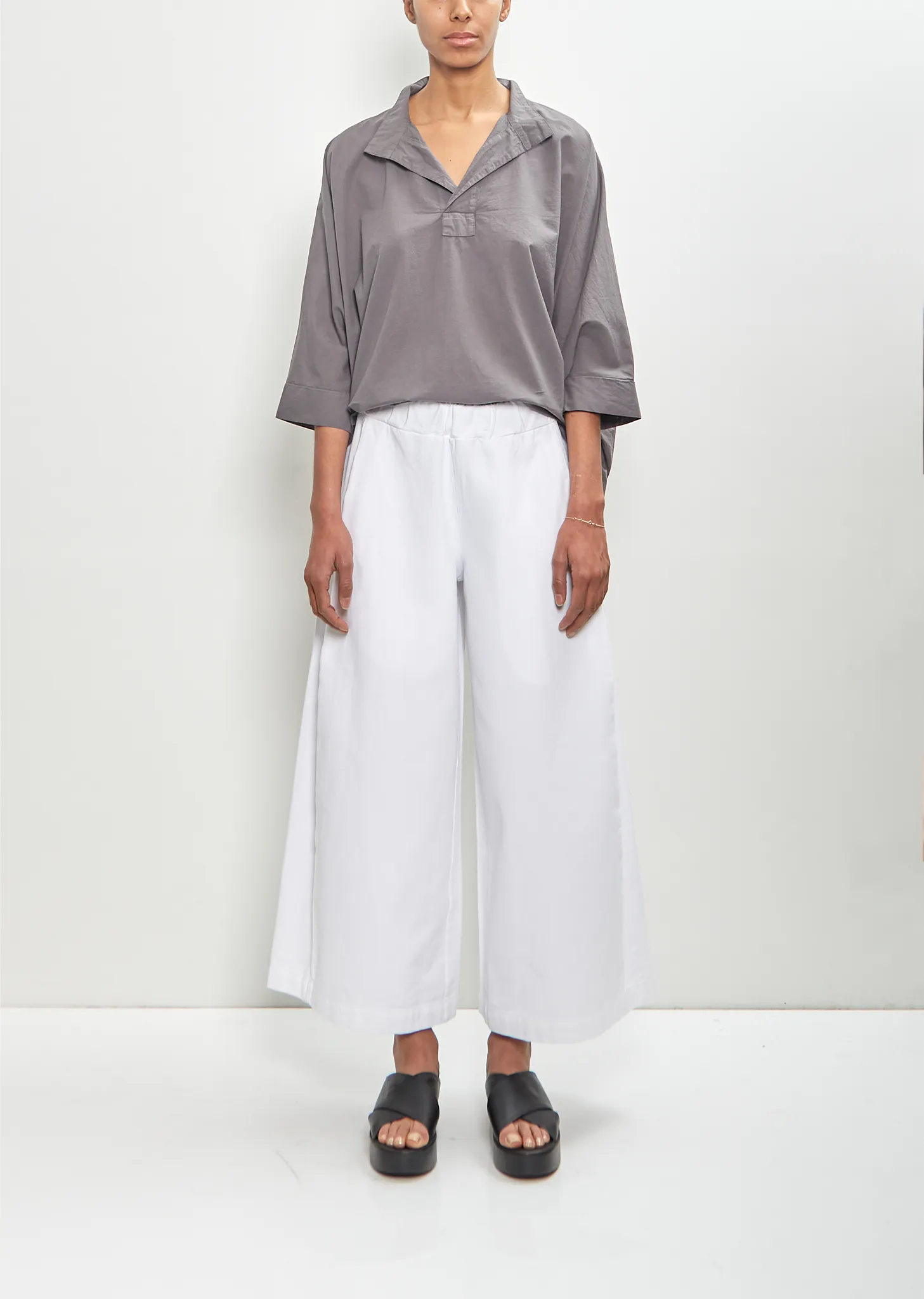 Cotton Storto Pant — White sold by La Garconne