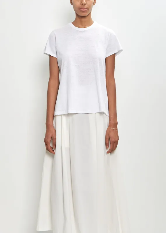Cotton Linen Rico Tee — White sold by La Garconne