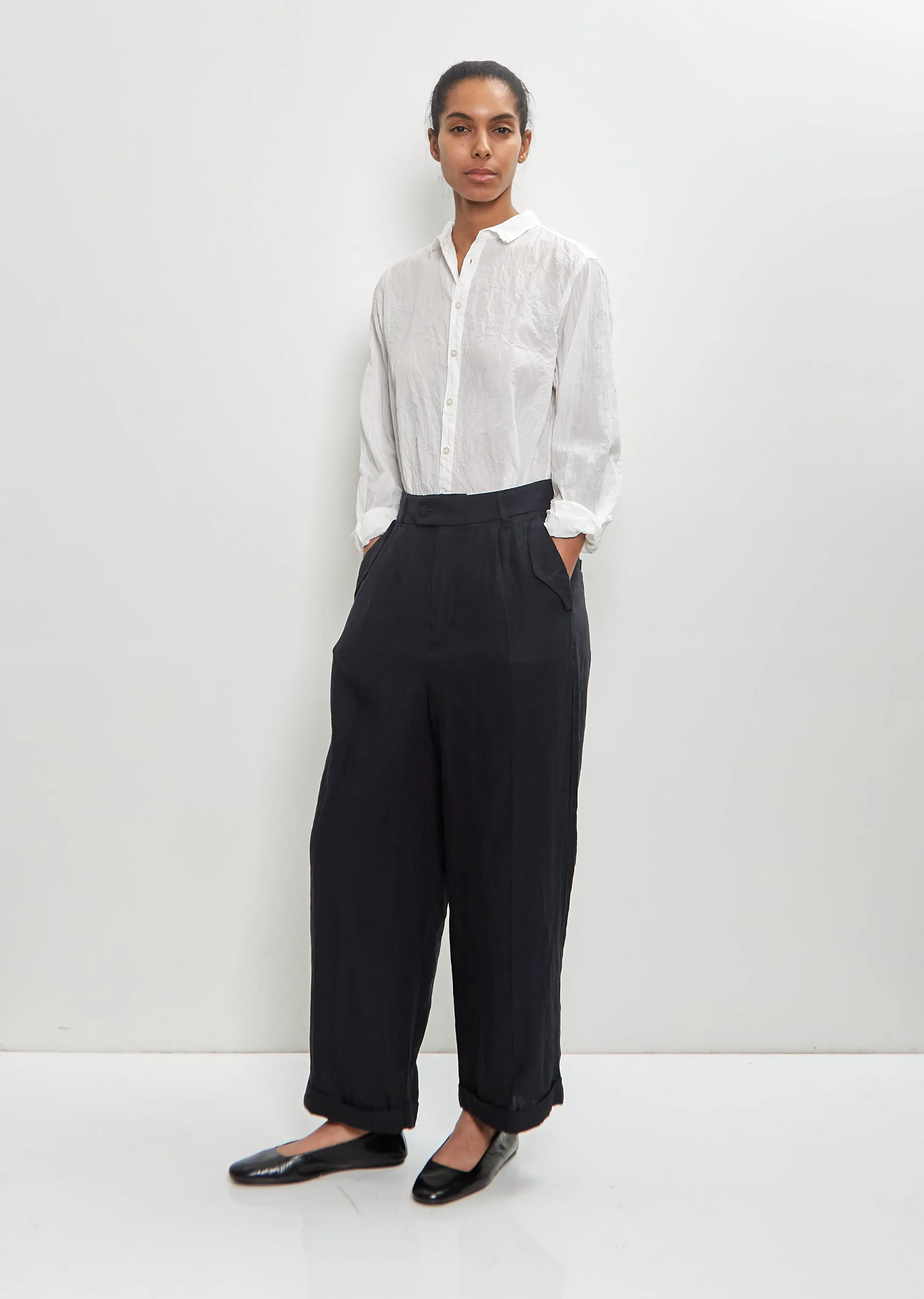 Linen Cotton Canvas Center Crease Pants sold by La Garconne product image thumbnail 4