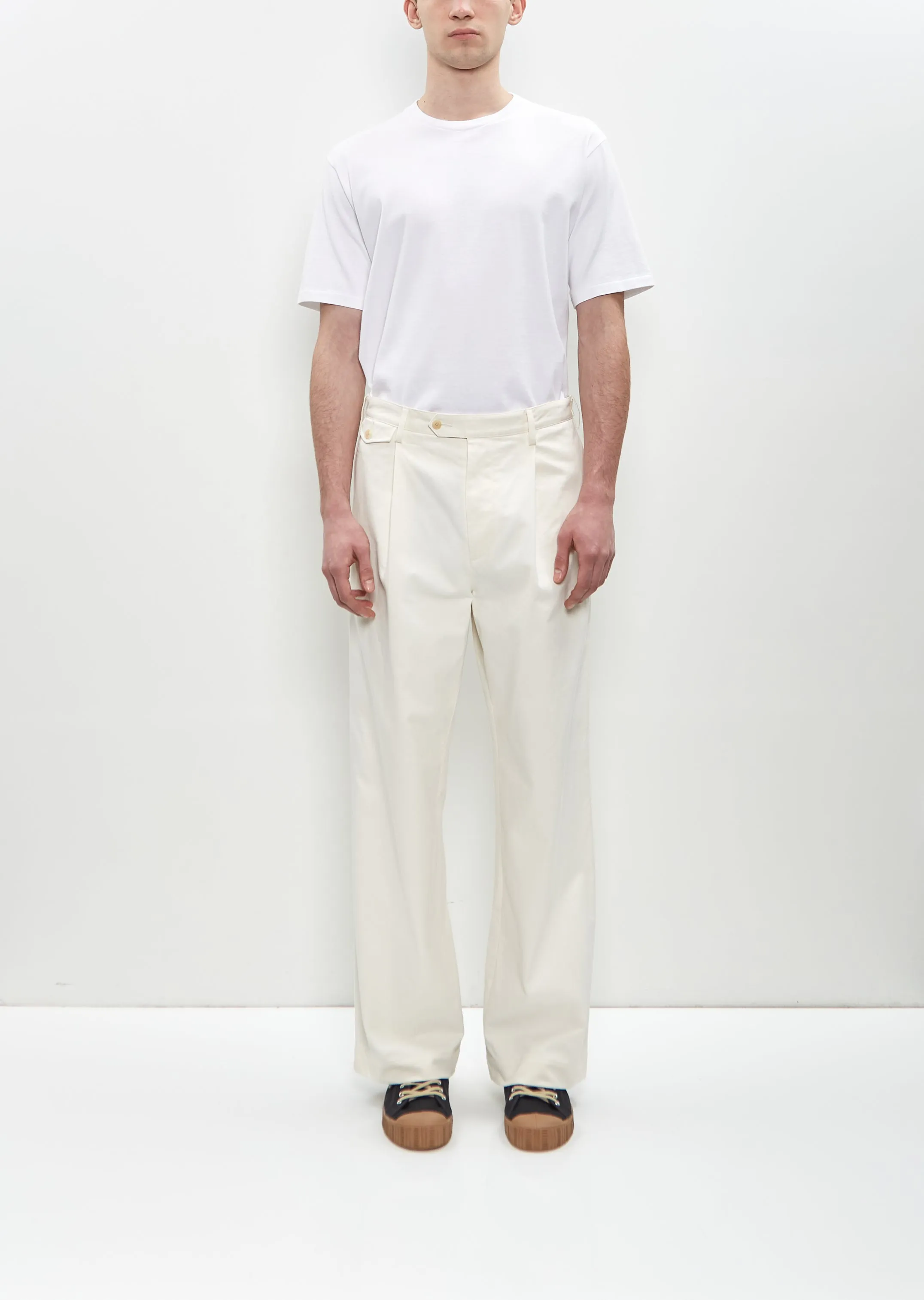 o*m様 WASHED FINX CHINO ONE-TUCK PANTS 4 Namu Shop - Auralee Washed Finx Chino One-Tuck Pants - Camel