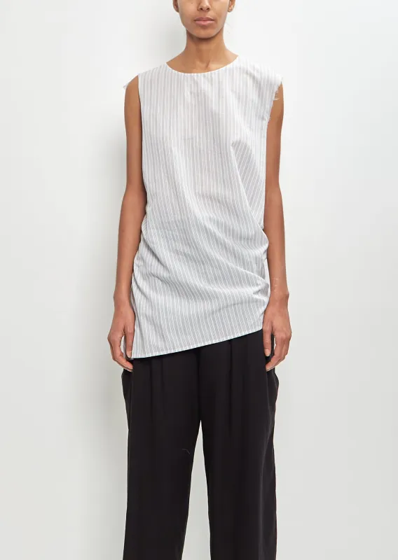Cotton Cupro Sleeveless Drape Blouse sold by La Garconne