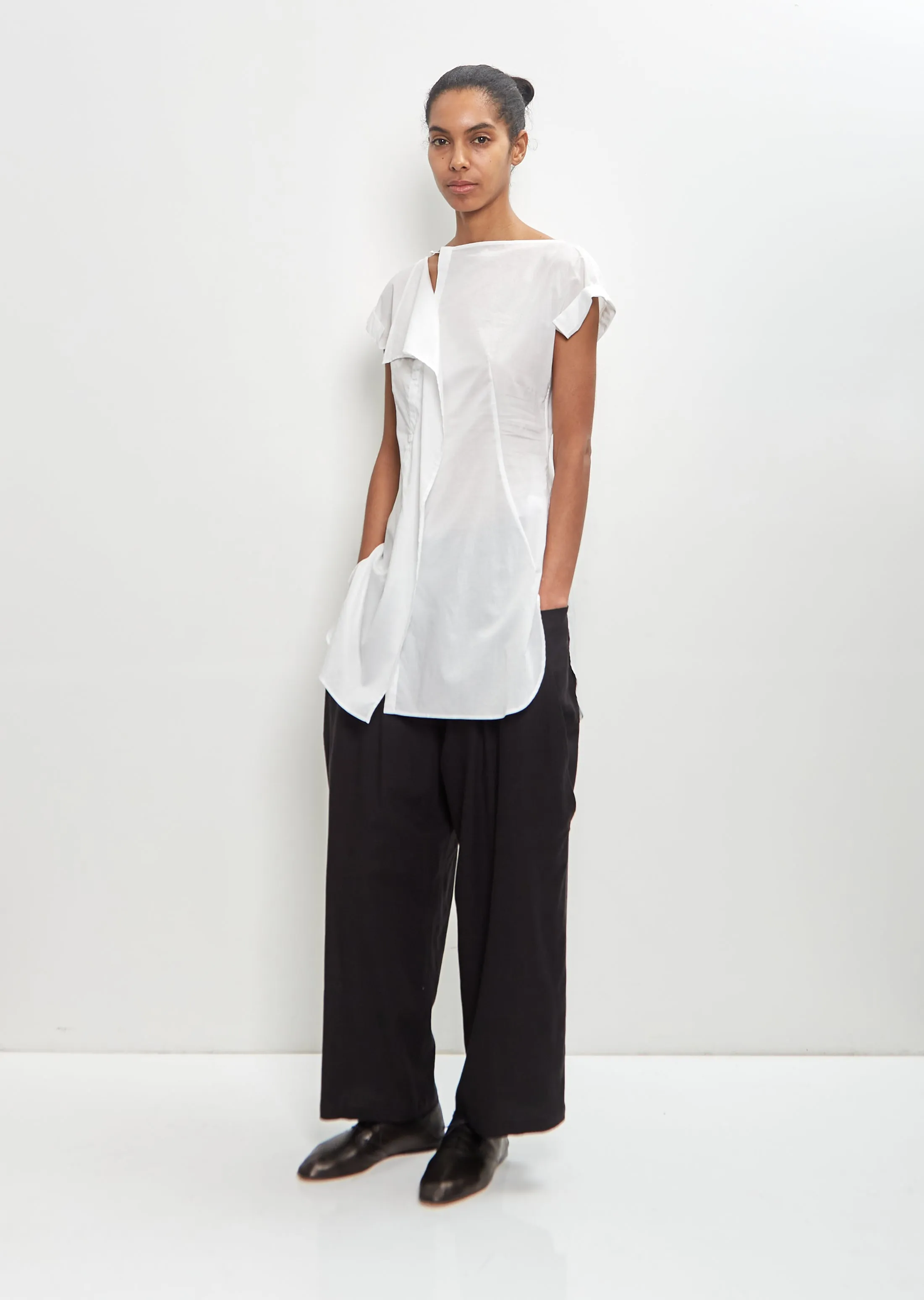 Cotton Right Side Drape Top sold by La Garconne product image thumbnail 5