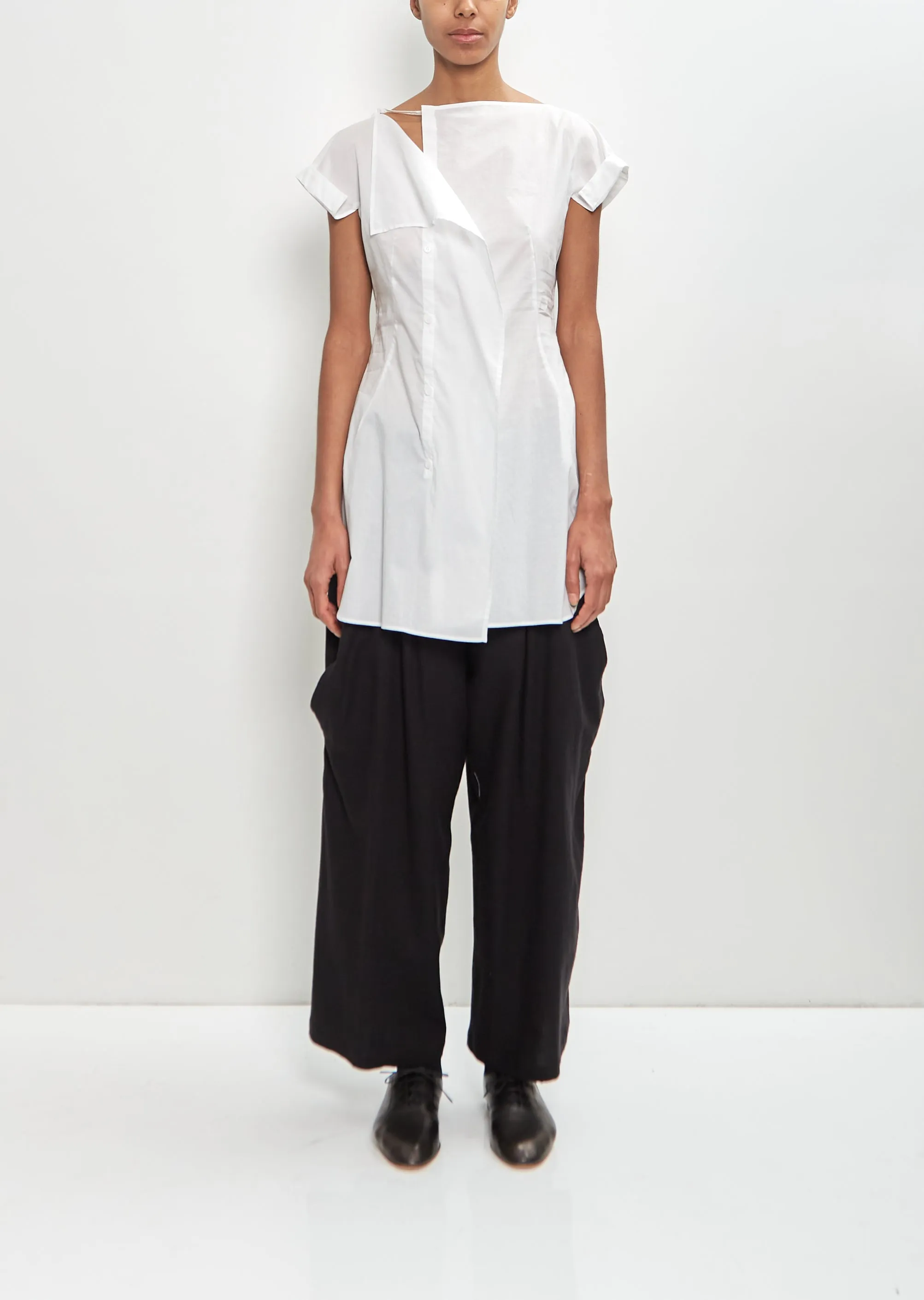 Cotton Right Side Drape Top sold by La Garconne product image thumbnail 4