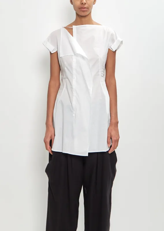 Cotton Right Side Drape Top sold by La Garconne
