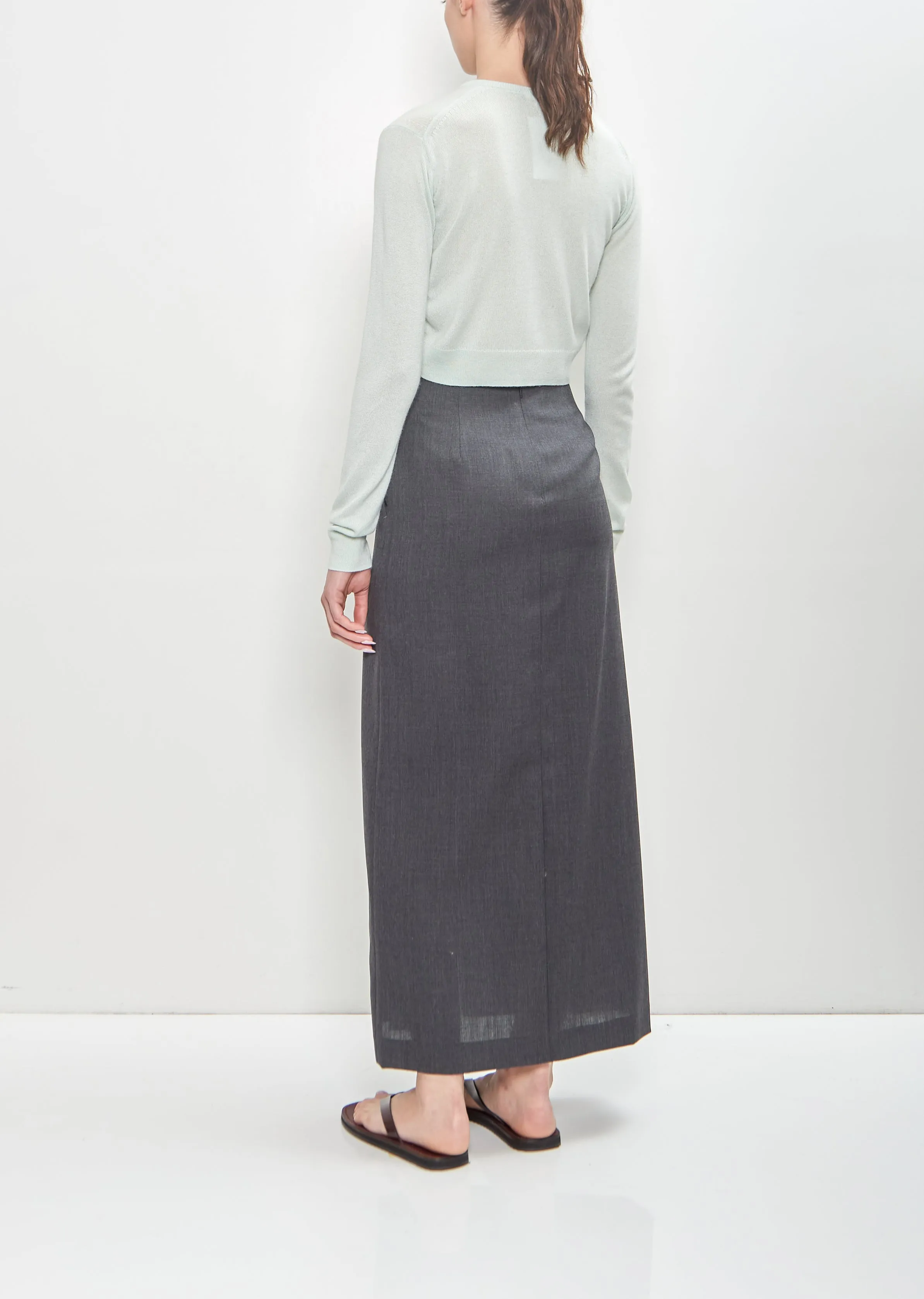 Wool Mohair Hop Sack Slit Skirt sold by La Garconne product image thumbnail 3