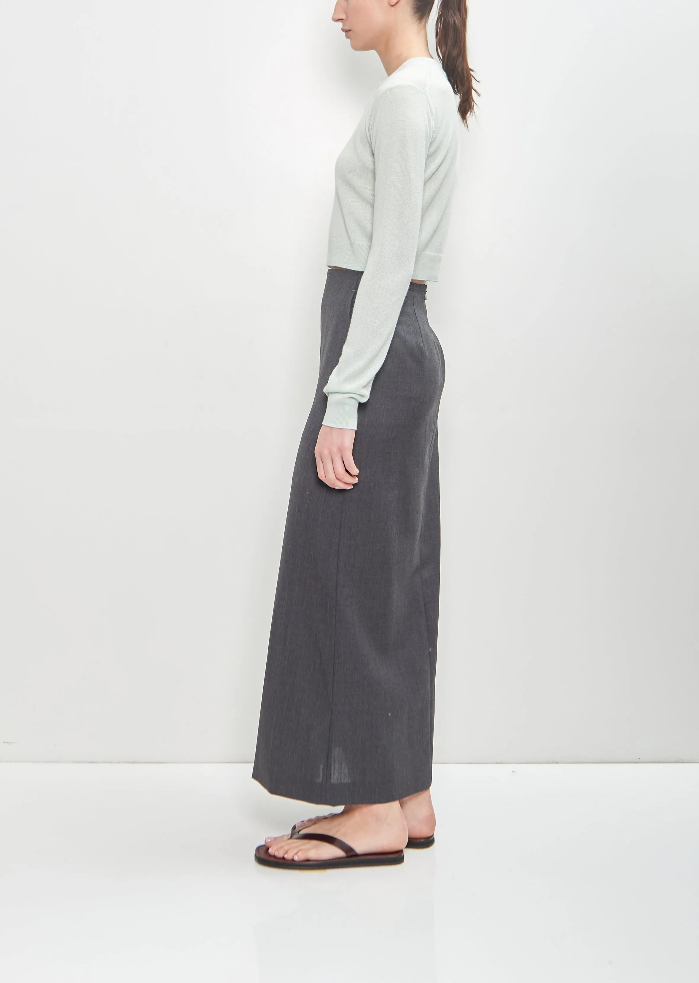 Wool Mohair Hop Sack Slit Skirt sold by La Garconne product image thumbnail 2