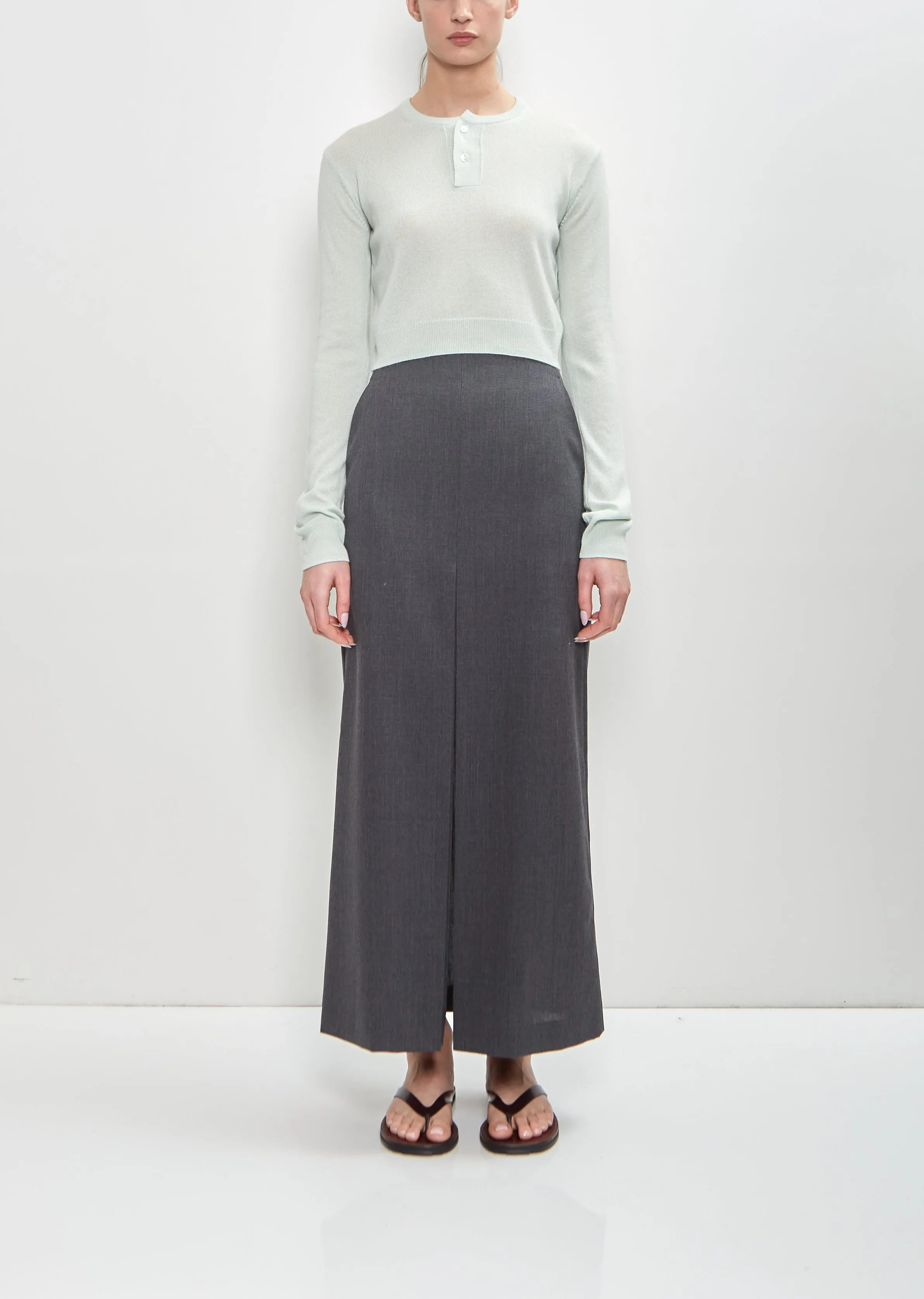 Wool Mohair Hop Sack Slit Skirt sold by La Garconne