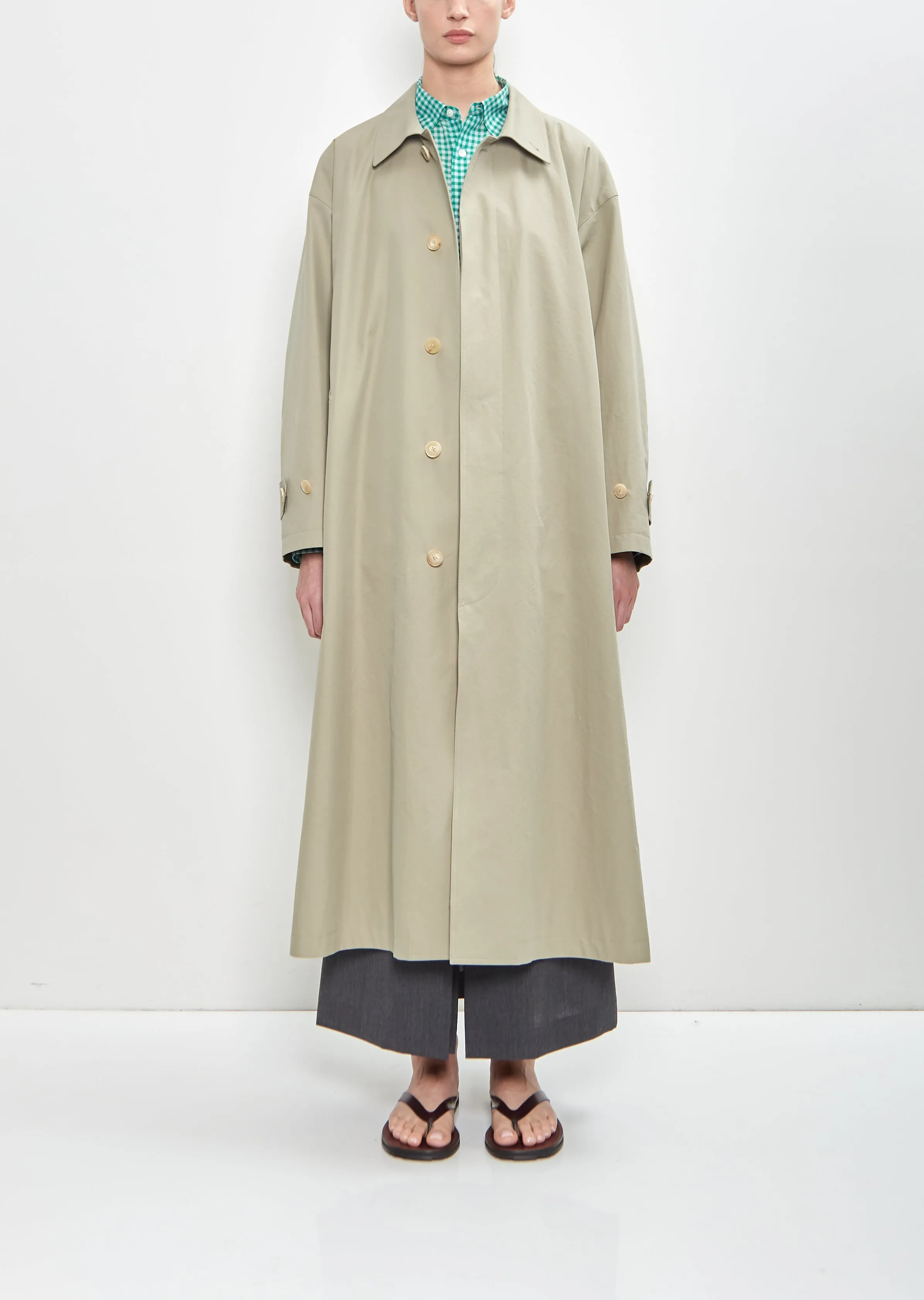 Washed Finx Gabardine Soutien Collar Coat sold by La Garconne