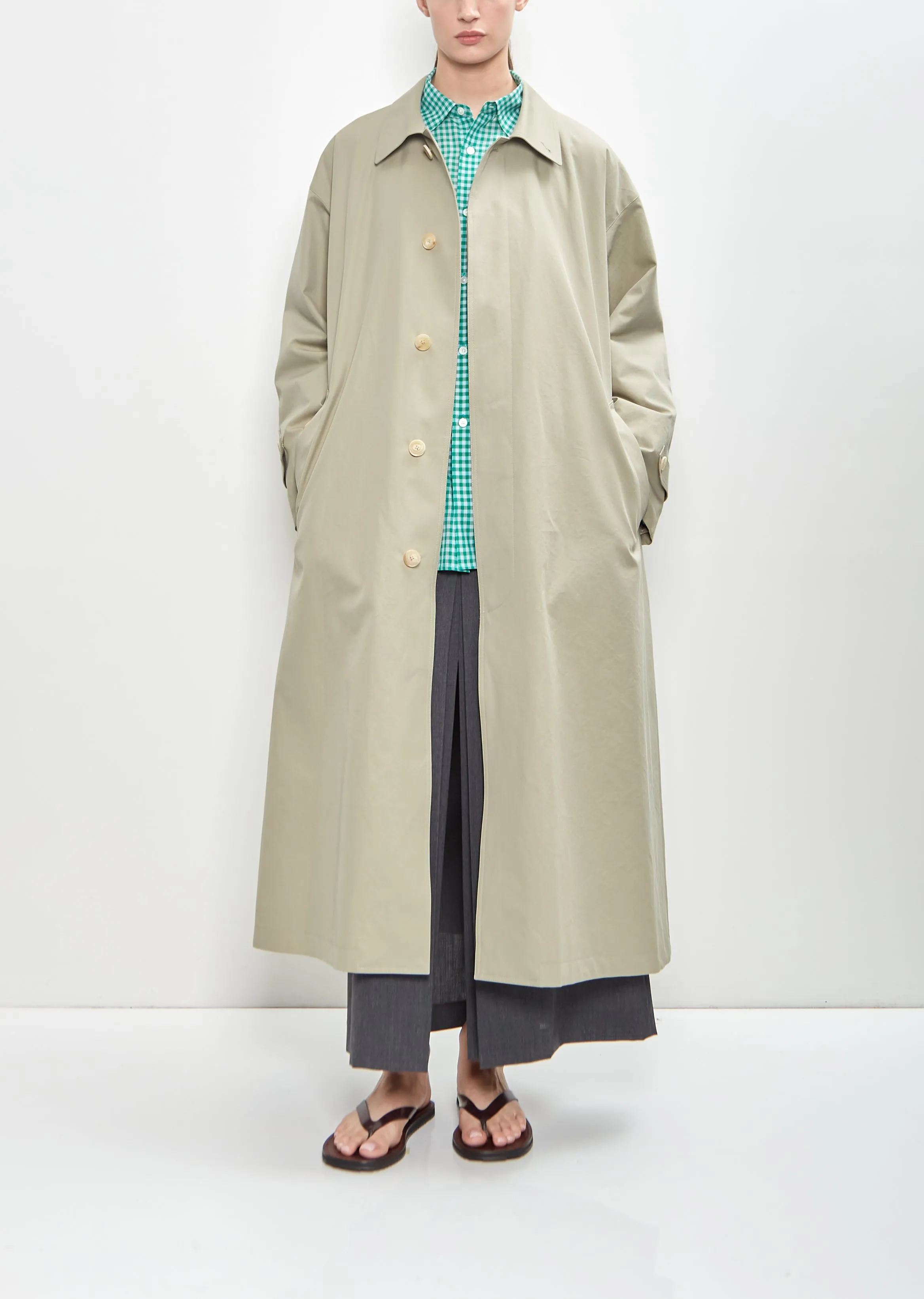 Washed Finx Gabardine Soutien Collar Coat sold by La Garconne product image thumbnail 5