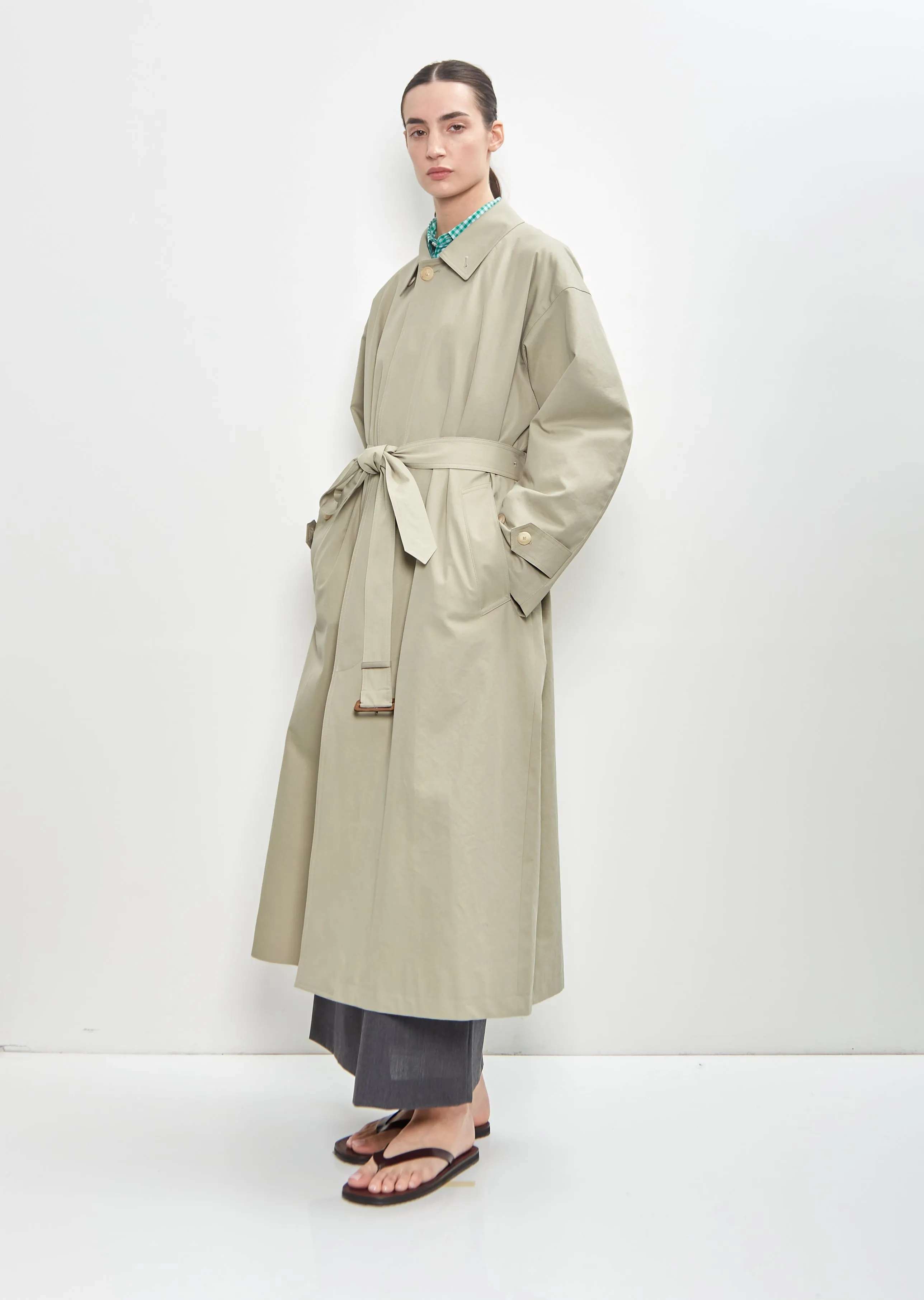 Washed Finx Gabardine Soutien Collar Coat sold by La Garconne product image thumbnail 4