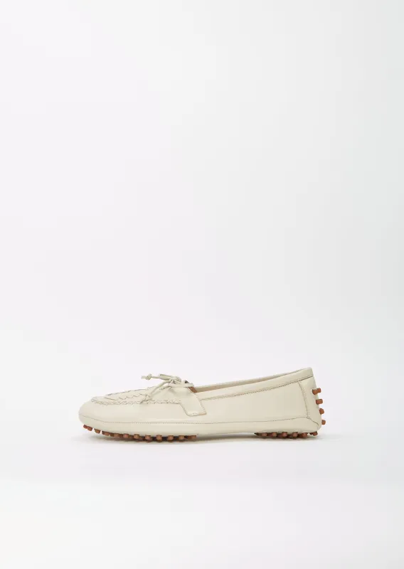 Embroidered Leather Driver Moccasin sold by La Garconne