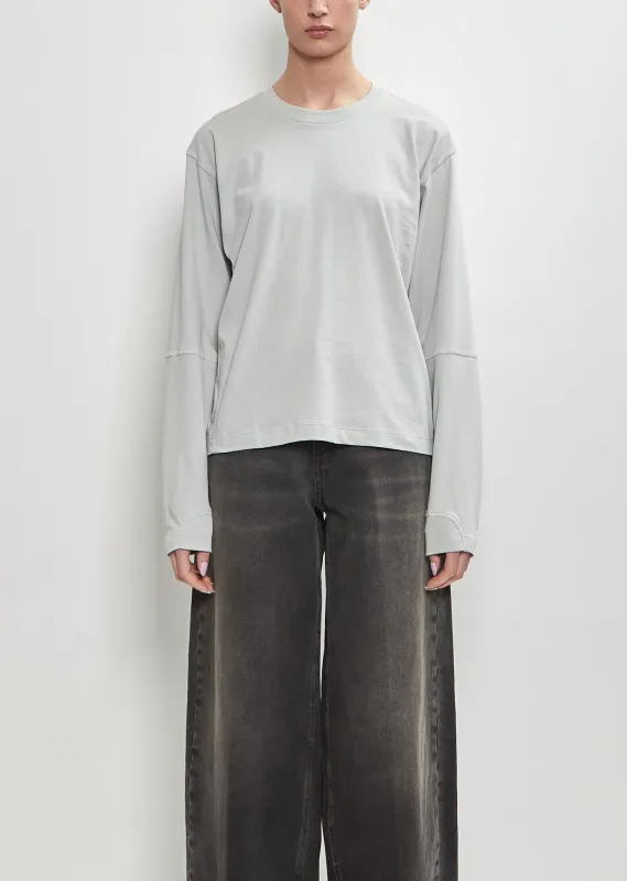 Coverstitch Long Sleeve T-Shirt — Sea Glass sold by La Garconne