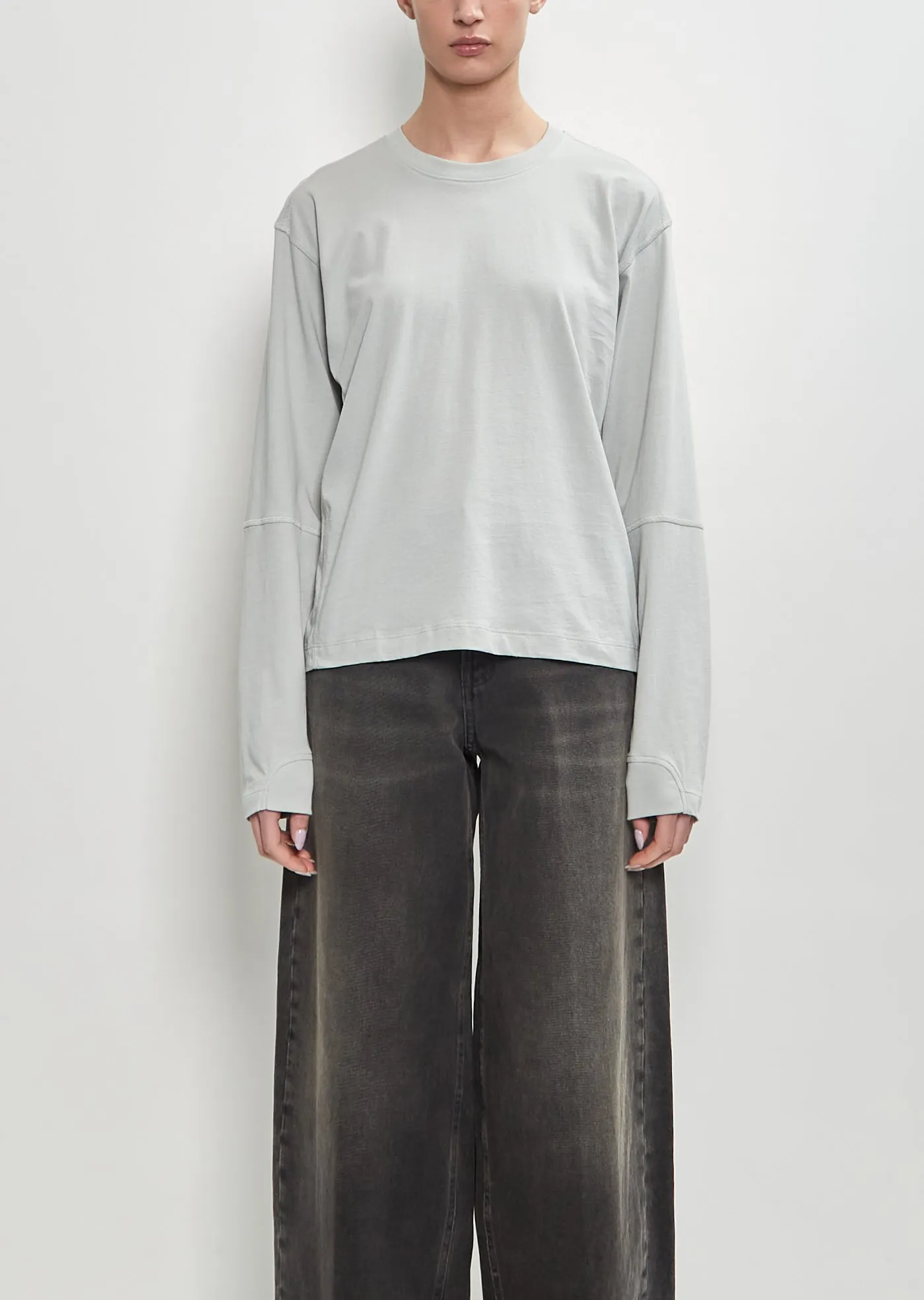 Coverstitch Long Sleeve T-Shirt — Sea Glass sold by La Garconne