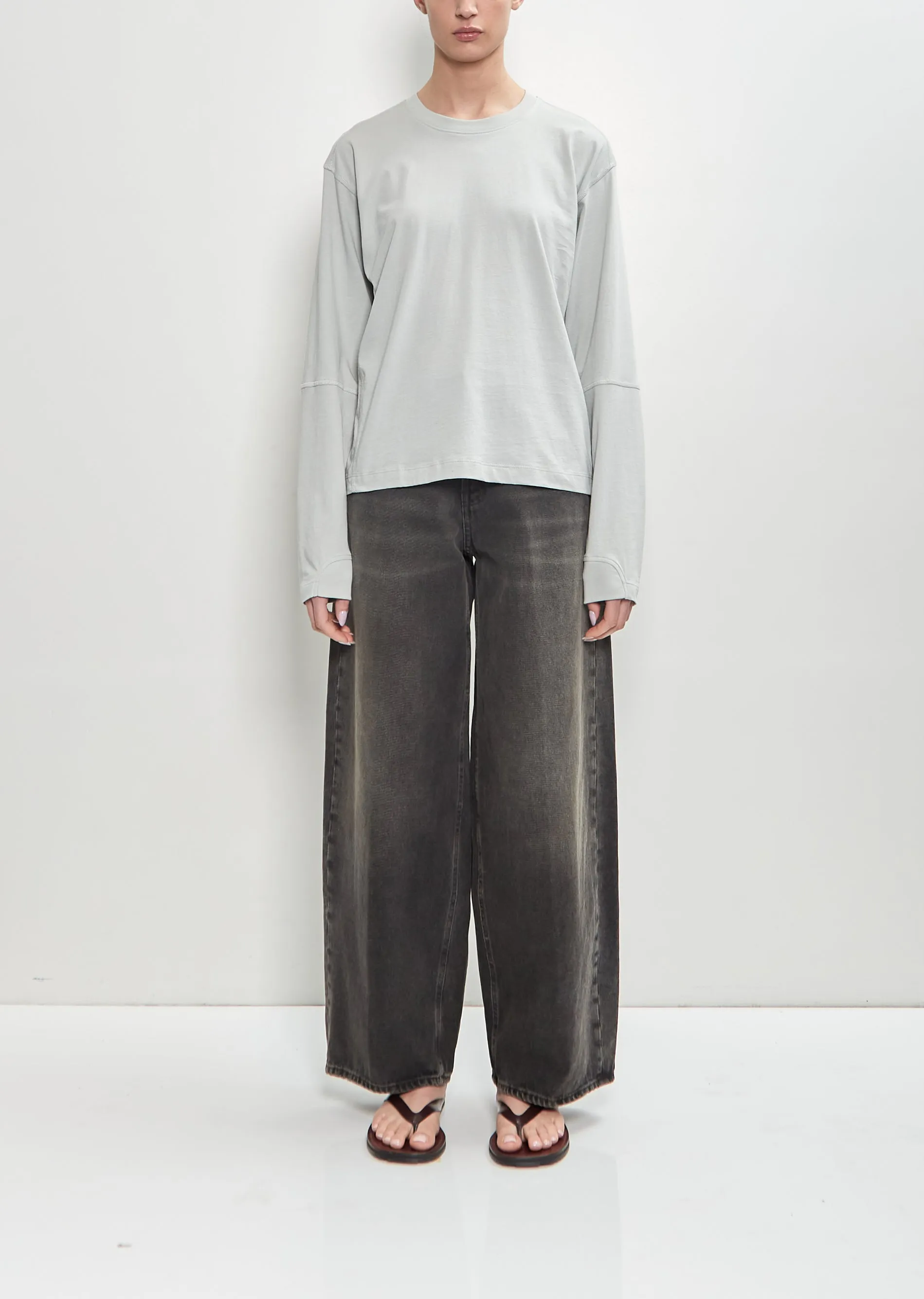 Coverstitch Long Sleeve T-Shirt — Sea Glass sold by La Garconne product image thumbnail 5