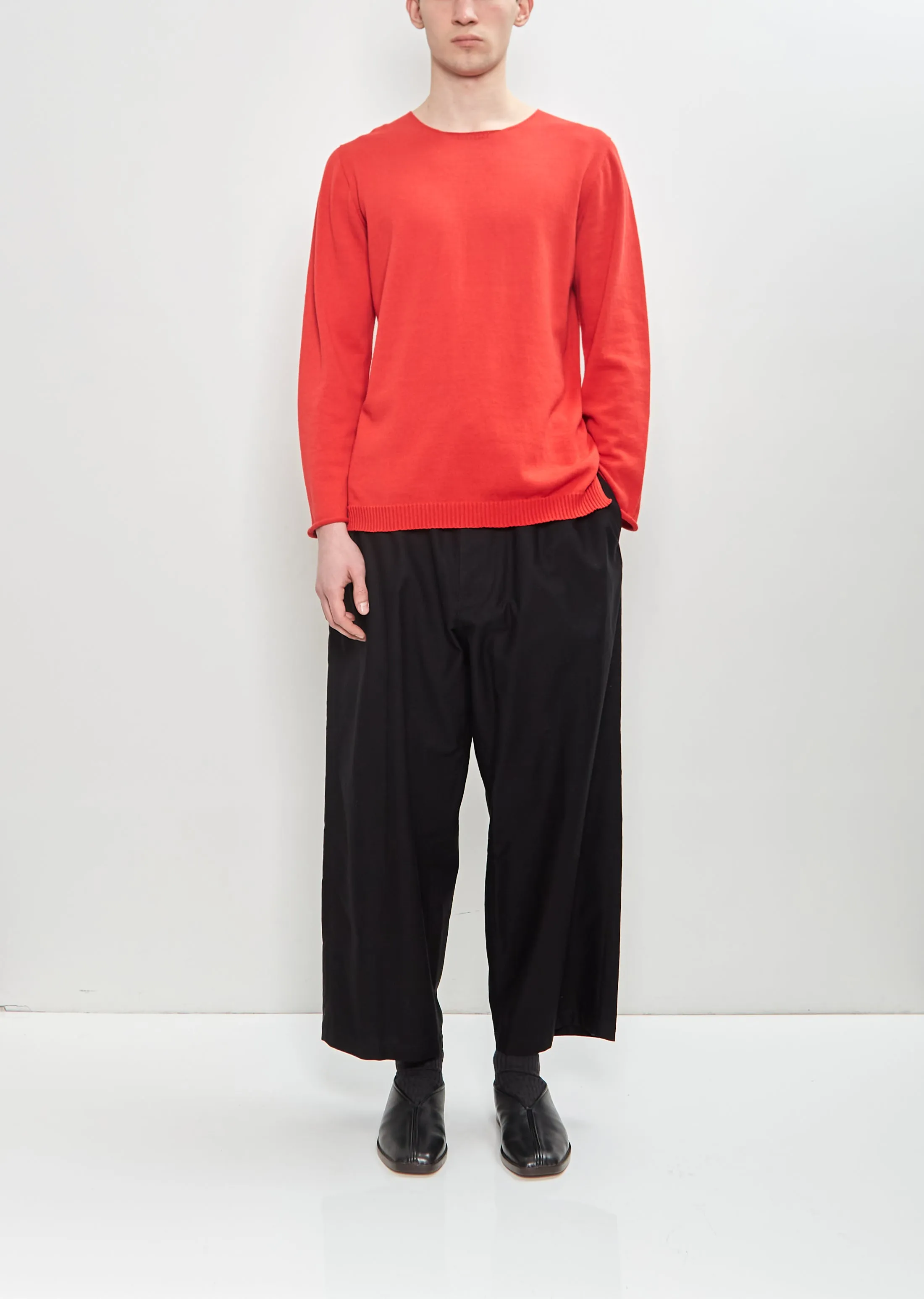 Round Neck Embroidery Sweater — Red sold by La Garconne product image thumbnail 5