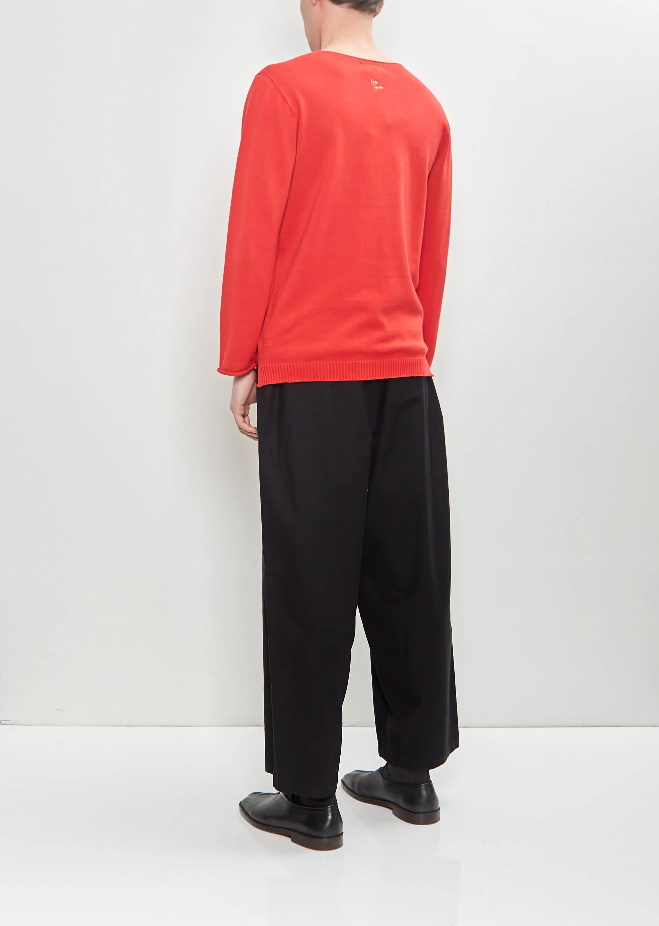 Round Neck Embroidery Sweater — Red sold by La Garconne product image thumbnail 3