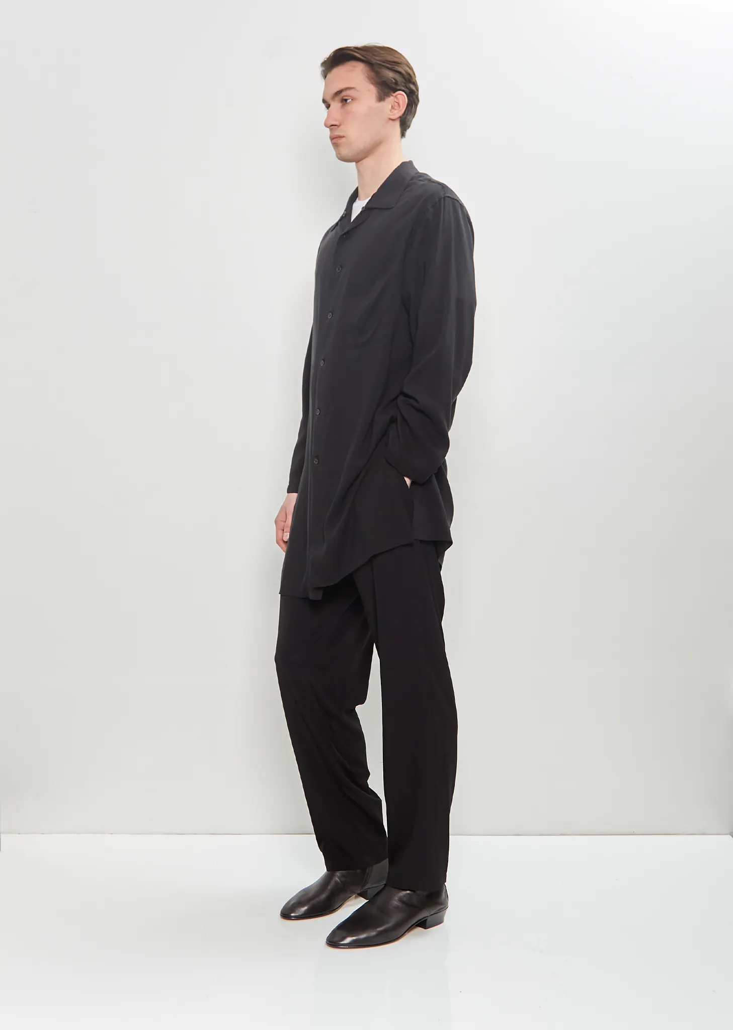 Button Collar Long Shirt sold by La Garconne product image thumbnail 4