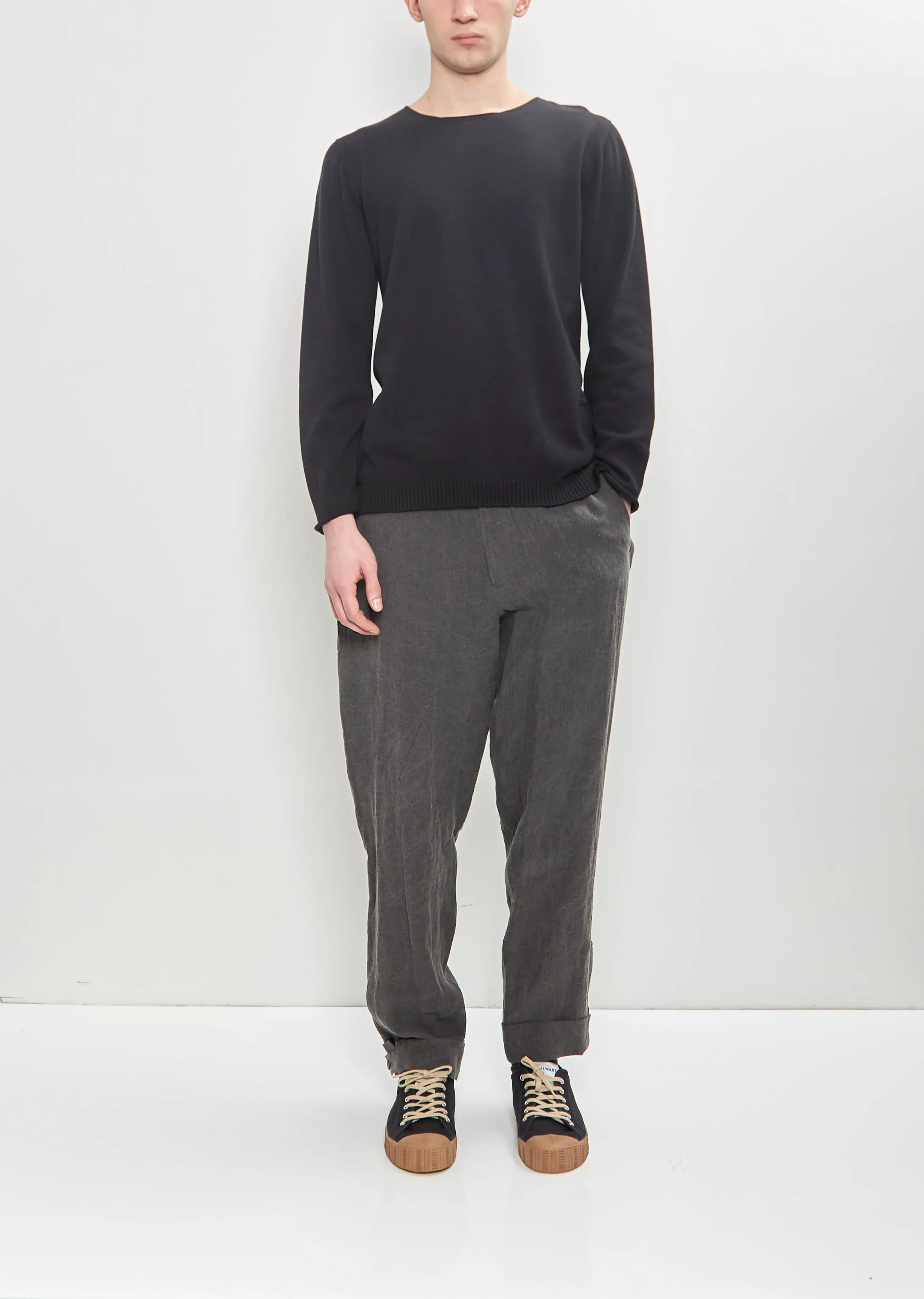 Round Neck Embroidery Sweater — Black sold by La Garconne product image thumbnail 5