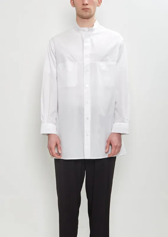 Chain Stitch No Collar Shirt sold by La Garconne