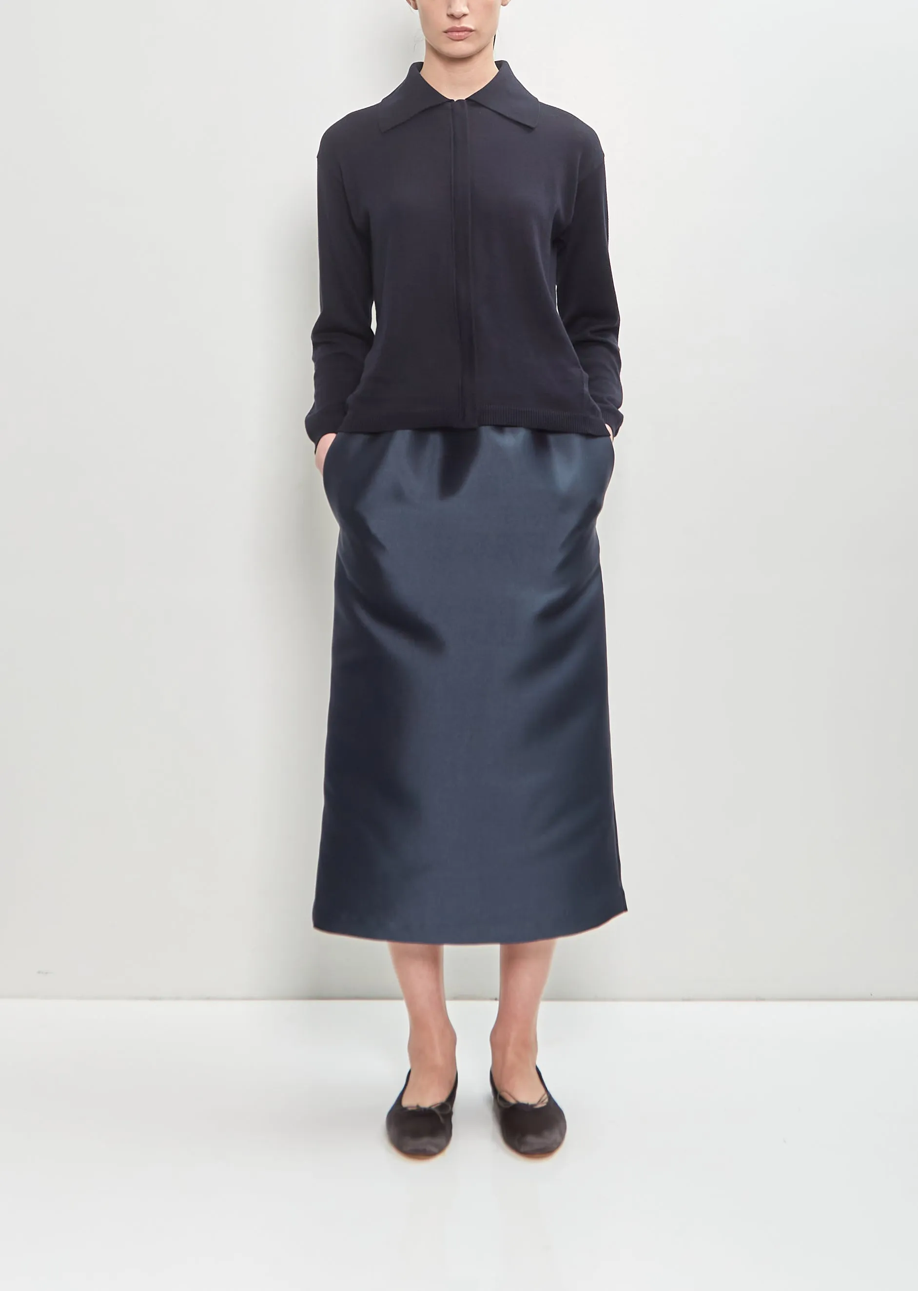 Technical Satin Tube Skirt sold by La Garconne