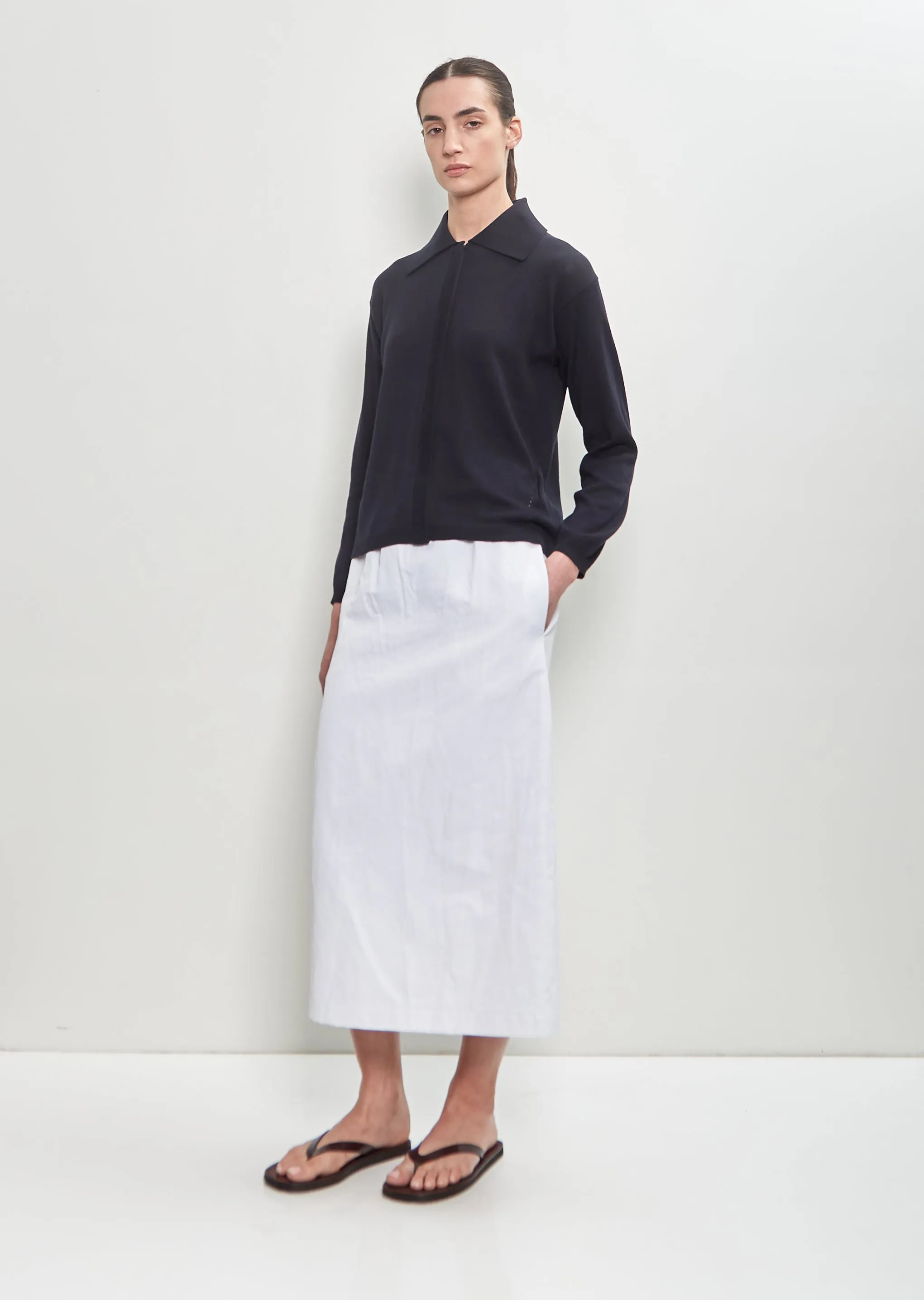 Linen Blend Tube Skirt sold by La Garconne product image thumbnail 4