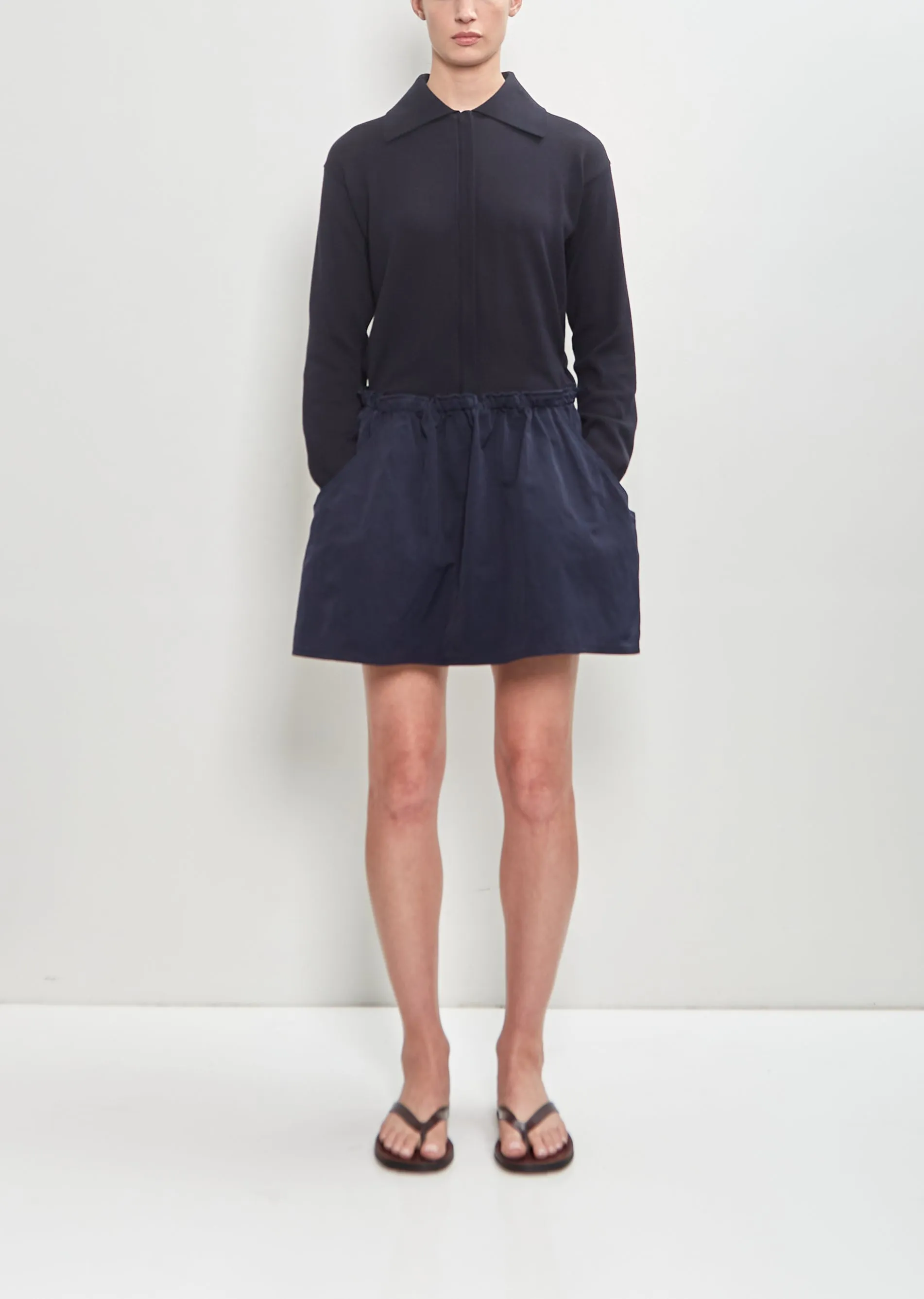 Linen Blend Extra Pocket Skirt sold by La Garconne