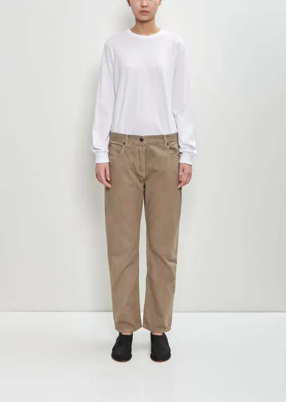 Cotton Riaco Jean — Taupe made by The Row