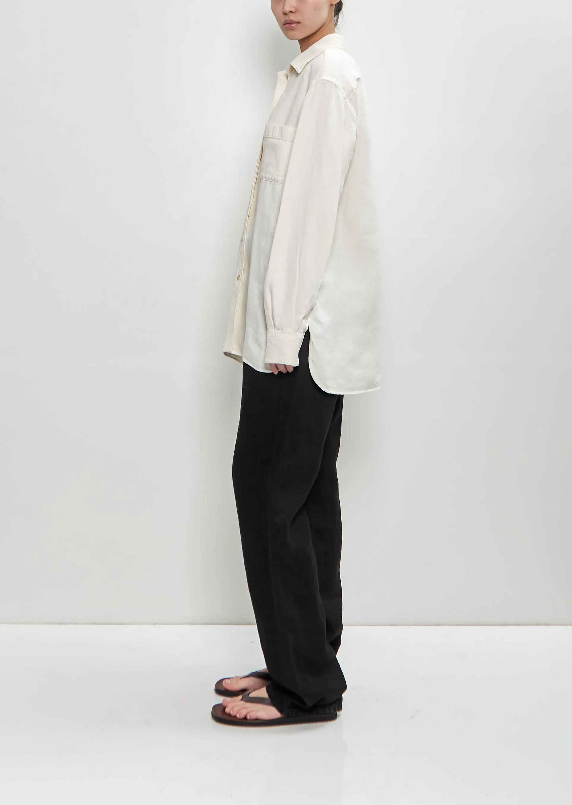 Linen Nesson Shirt — White sold by La Garconne product image thumbnail 2