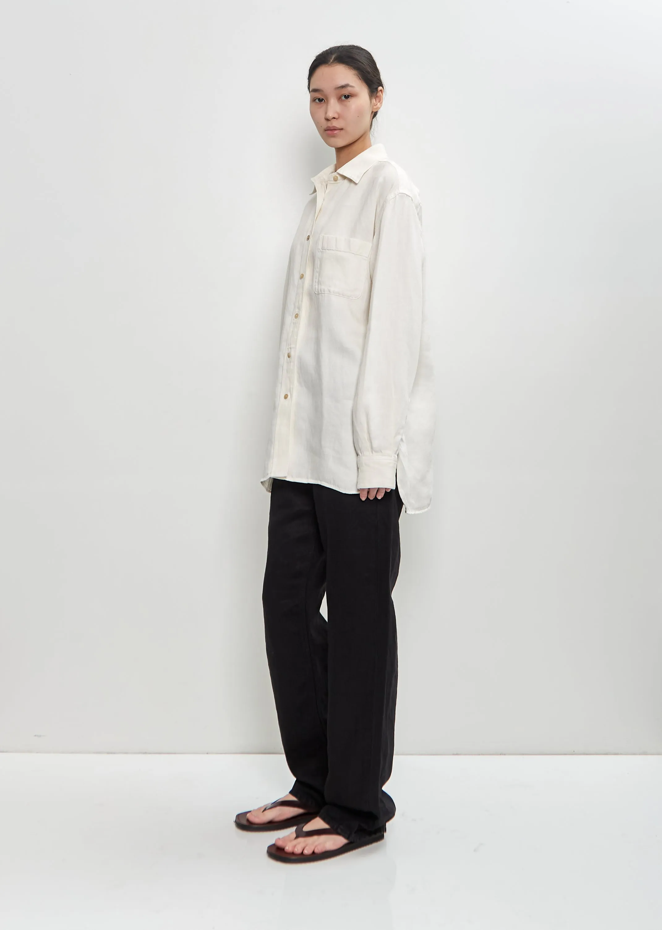 Linen Nesson Shirt — White sold by La Garconne product image thumbnail 4