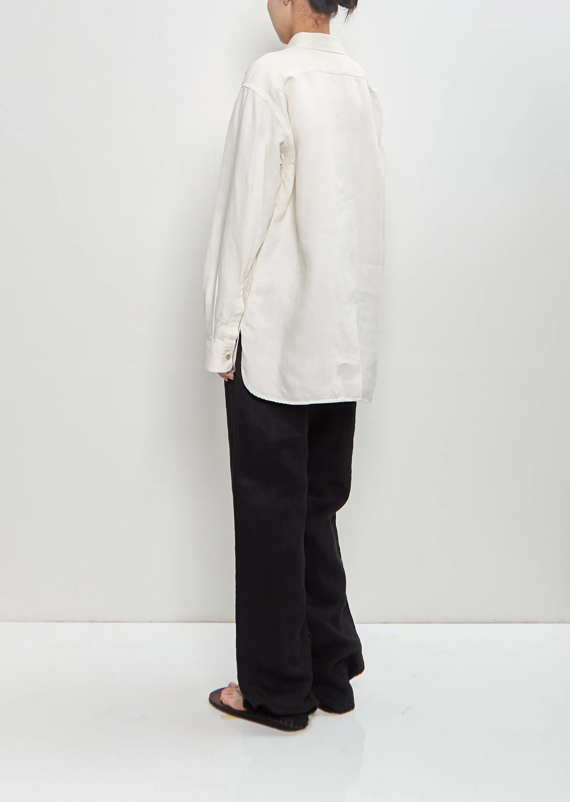 Linen Nesson Shirt — White sold by La Garconne product image thumbnail 3