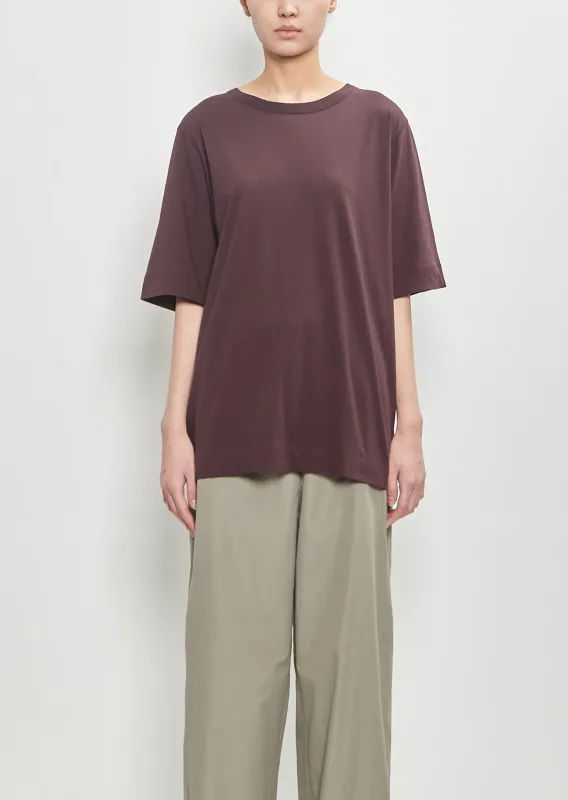 Cotton Hatro Short Sleeve T-Shirt — Burgundy sold by La Garconne