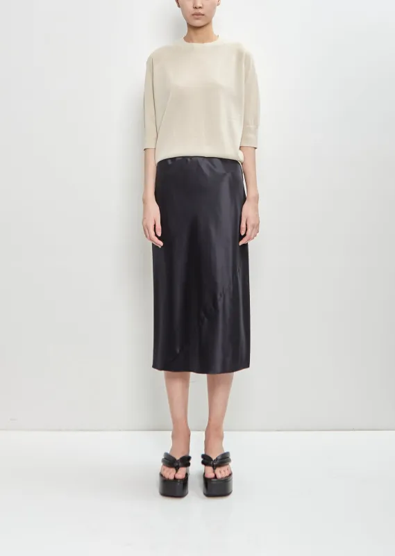 Silk Sati Skirt — Black made by Dries Van Noten