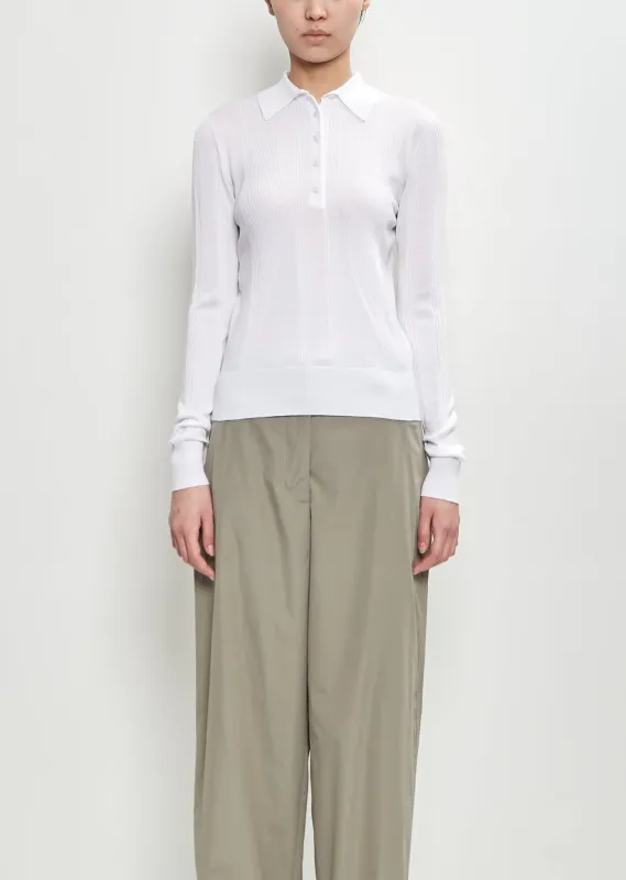 Cotton Touria Long Sleeve Polo sold by La Garconne