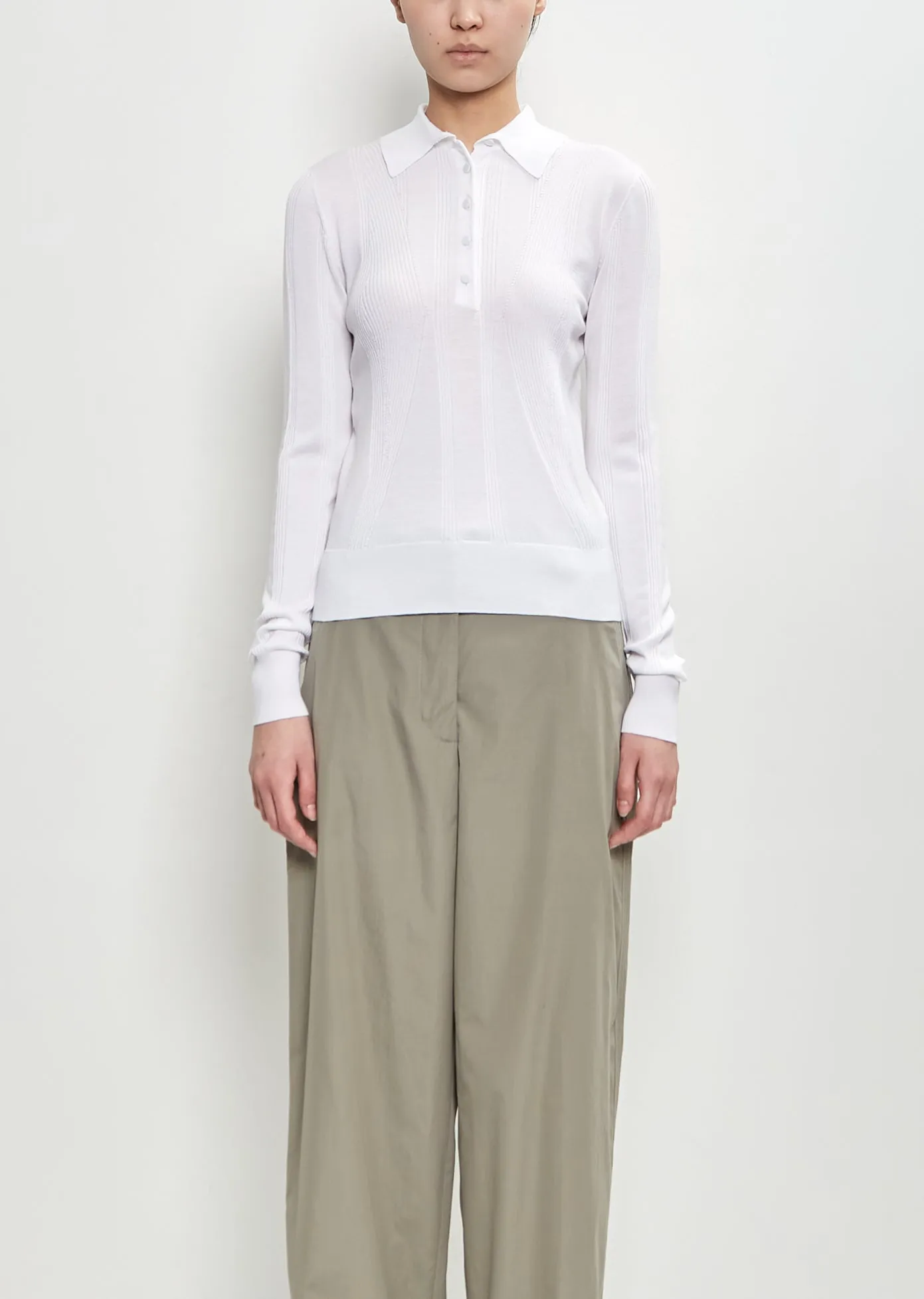 Cotton Touria Long Sleeve Polo sold by La Garconne