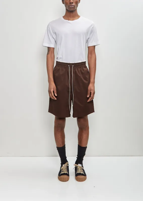 Knee Shorts — Brown sold by La Garconne