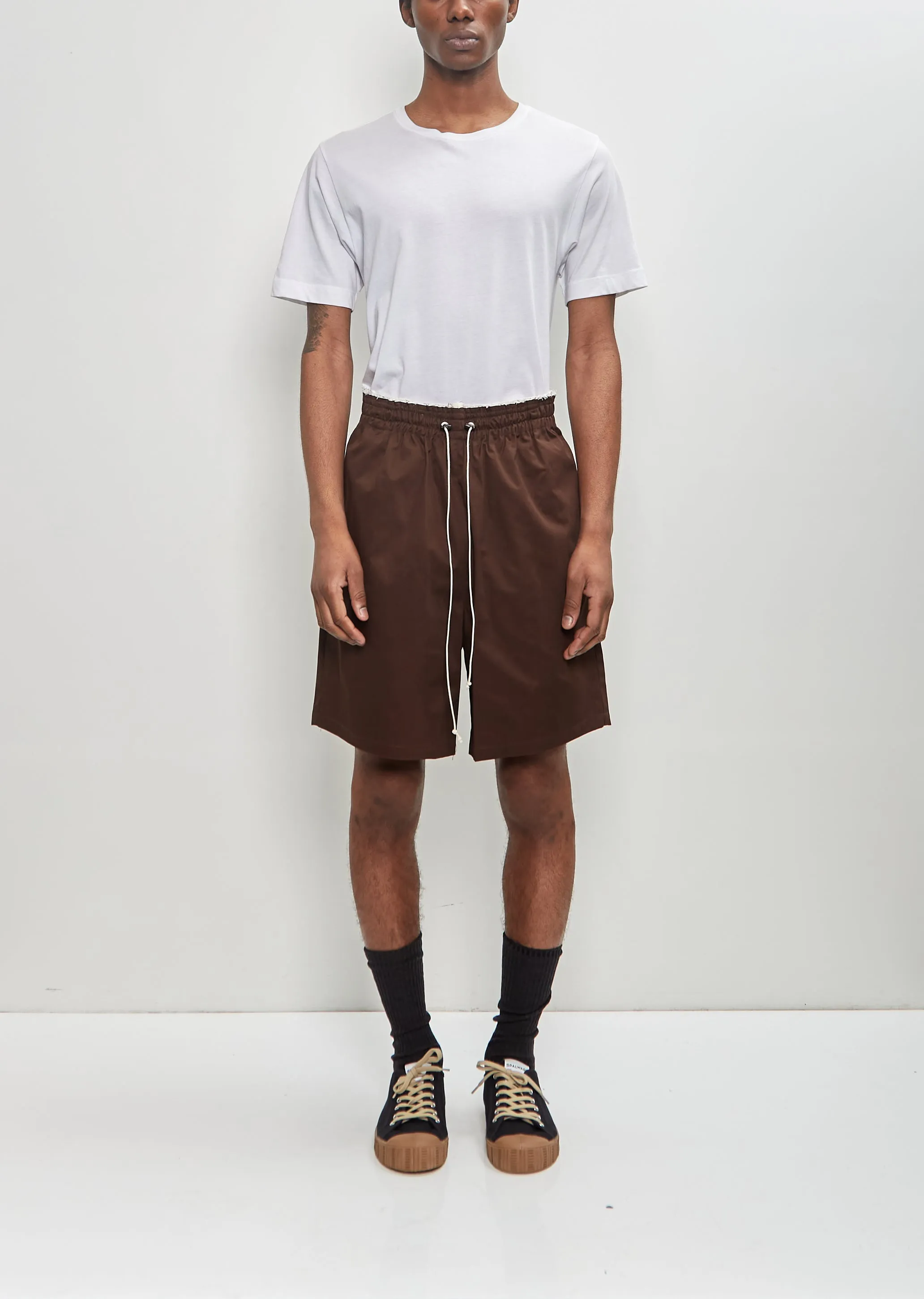 Knee Shorts — Brown sold by La Garconne