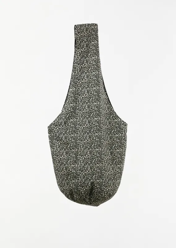 Organic Cotton Bibi Bag — Charcoal Floral sold by La Garconne
