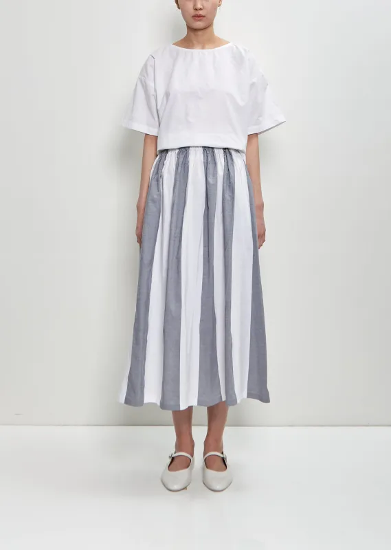 Organic Cotton Skye Skirt — 10cm Wide Stripe sold by La Garconne
