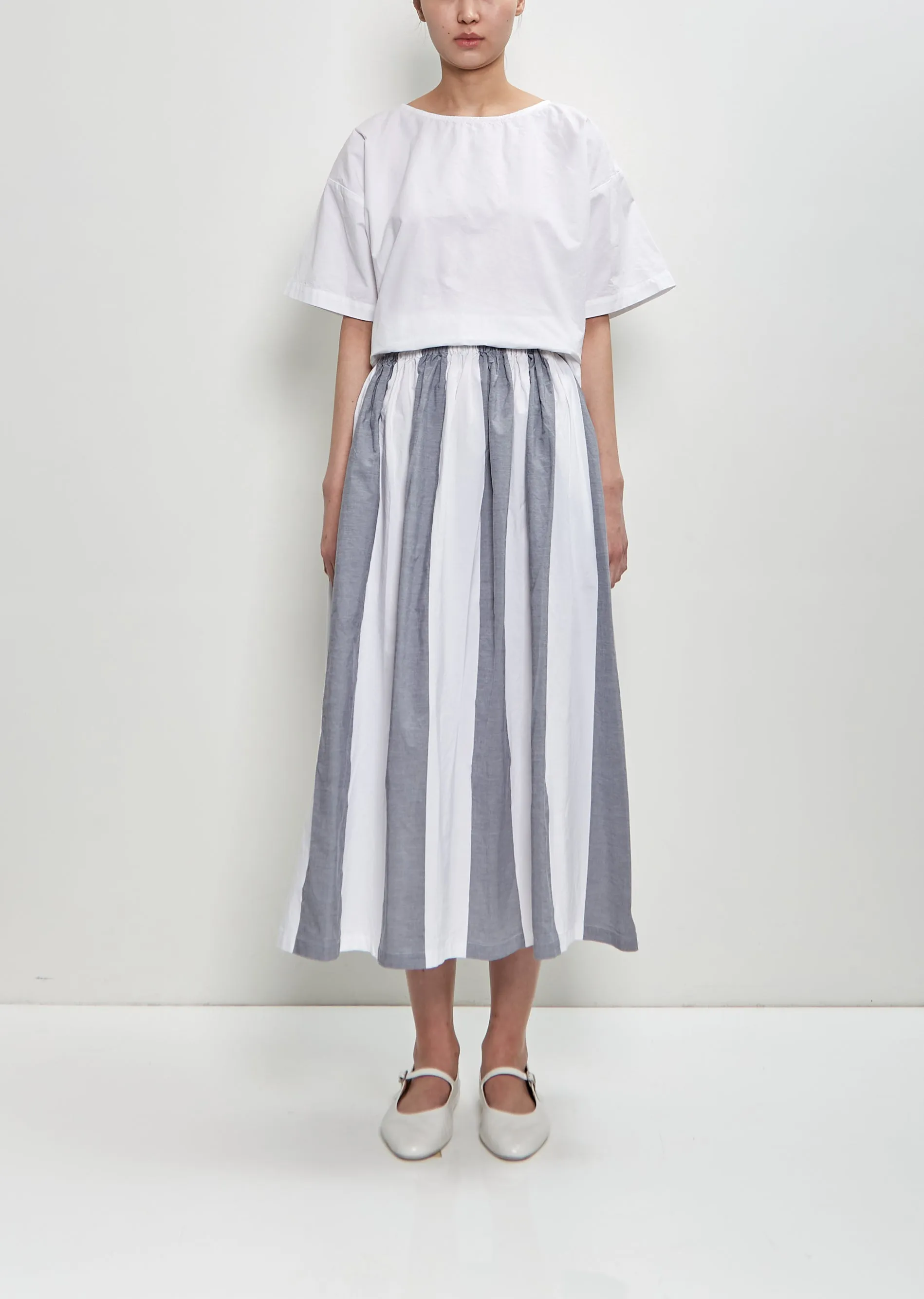 Organic Cotton Skye Skirt — 10cm Wide Stripe sold by La Garconne