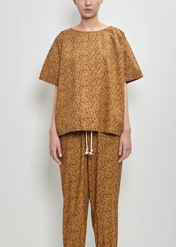 Organic Cotton Friedrich Top — Bronze Floral sold by La Garconne