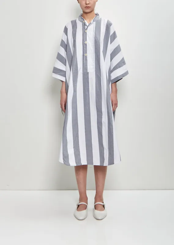 Organic Cotton Octo Overshirt — 5cm Narrow Stripe sold by La Garconne