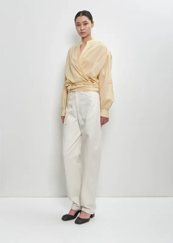 Cotton Wrap Blouse sold by La Garconne