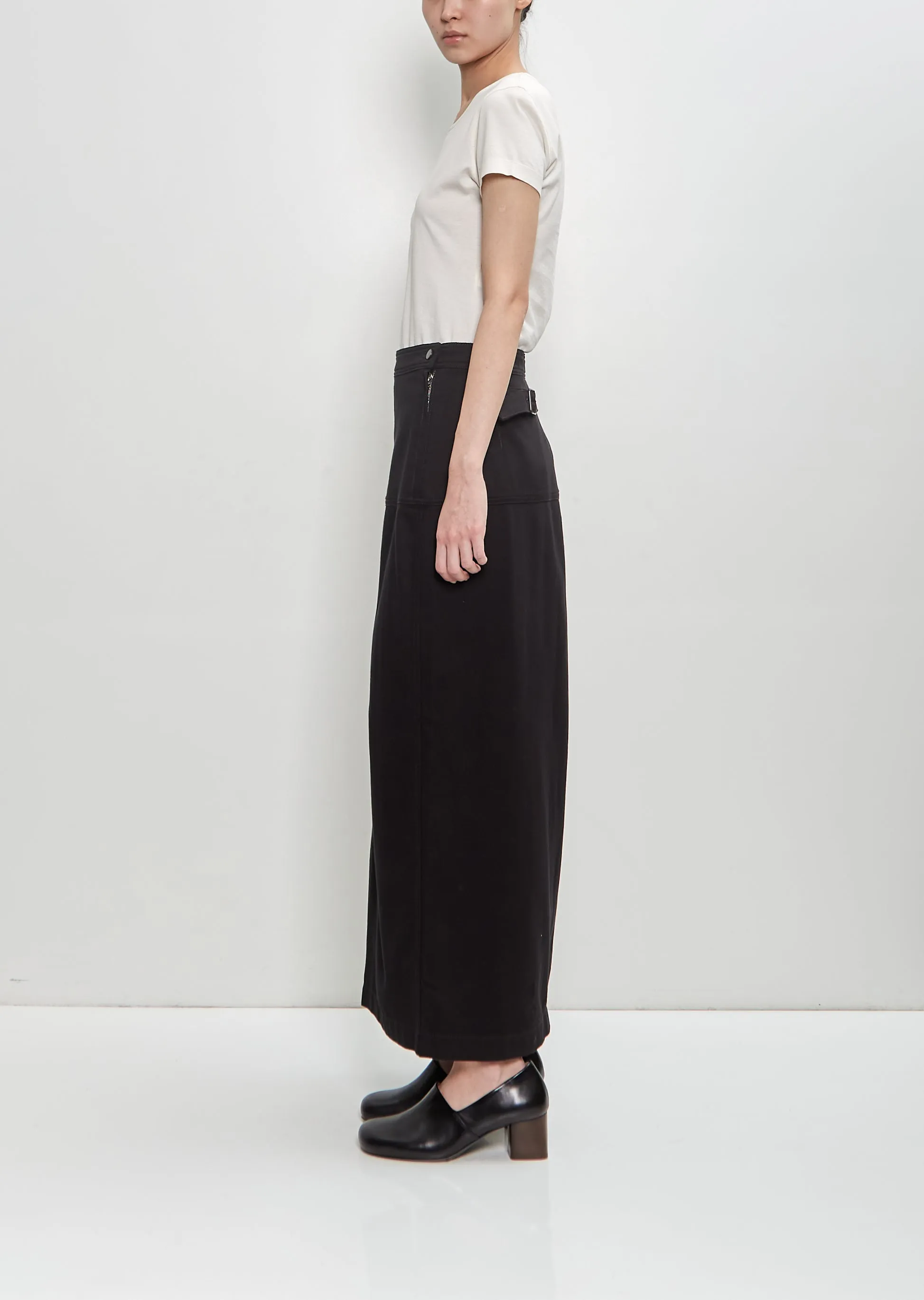 Cotton Denim Slit Skirt sold by La Garconne product image thumbnail 3